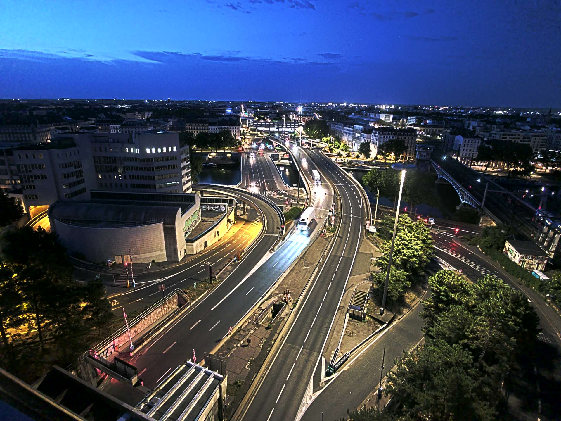Caméra autoroute à Lyon Perrache à l'entrée Sud du Tunnel sous Fourvière, en direction de Marseille