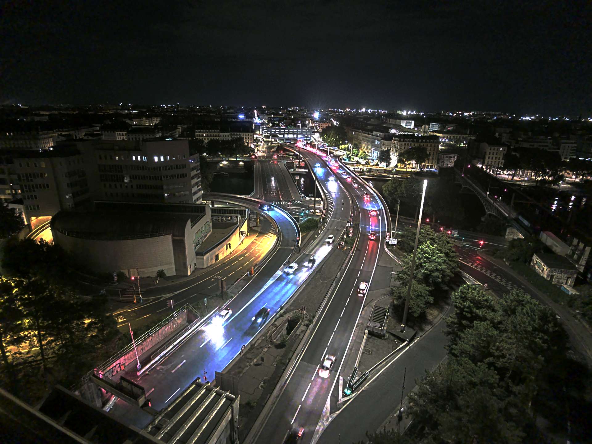 Caméra autoroute à Lyon Perrache à l'entrée Sud du Tunnel sous Fourvière, en direction de Marseille