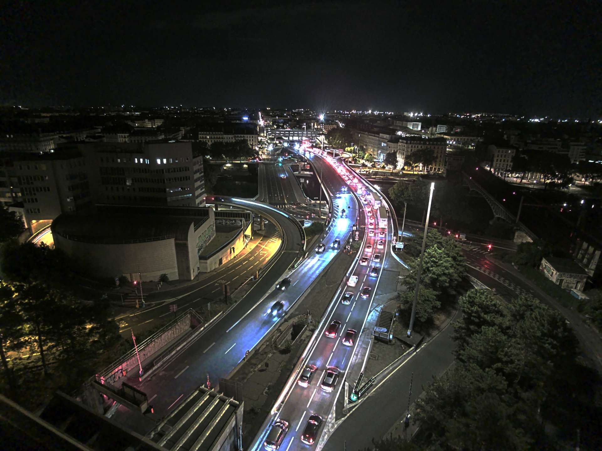 Caméra autoroute à Lyon Perrache à l'entrée Sud du Tunnel sous Fourvière, en direction de Marseille