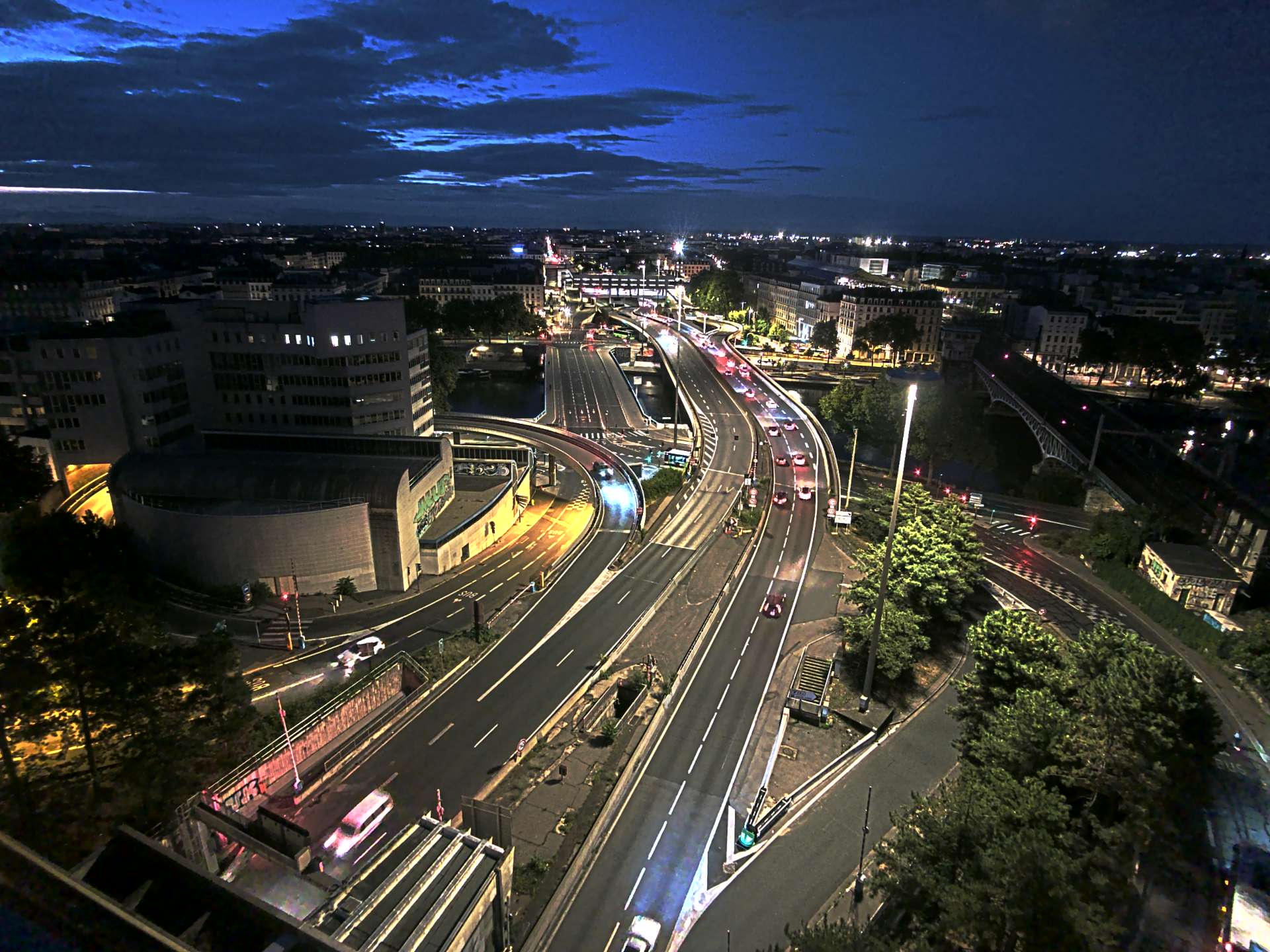 Caméra autoroute à Lyon Perrache à l'entrée Sud du Tunnel sous Fourvière, en direction de Marseille