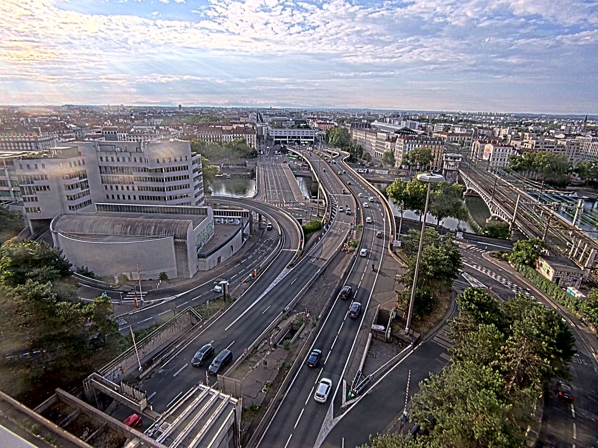 Caméra autoroute à Lyon Perrache à l'entrée Sud du Tunnel sous Fourvière, en direction de Marseille
