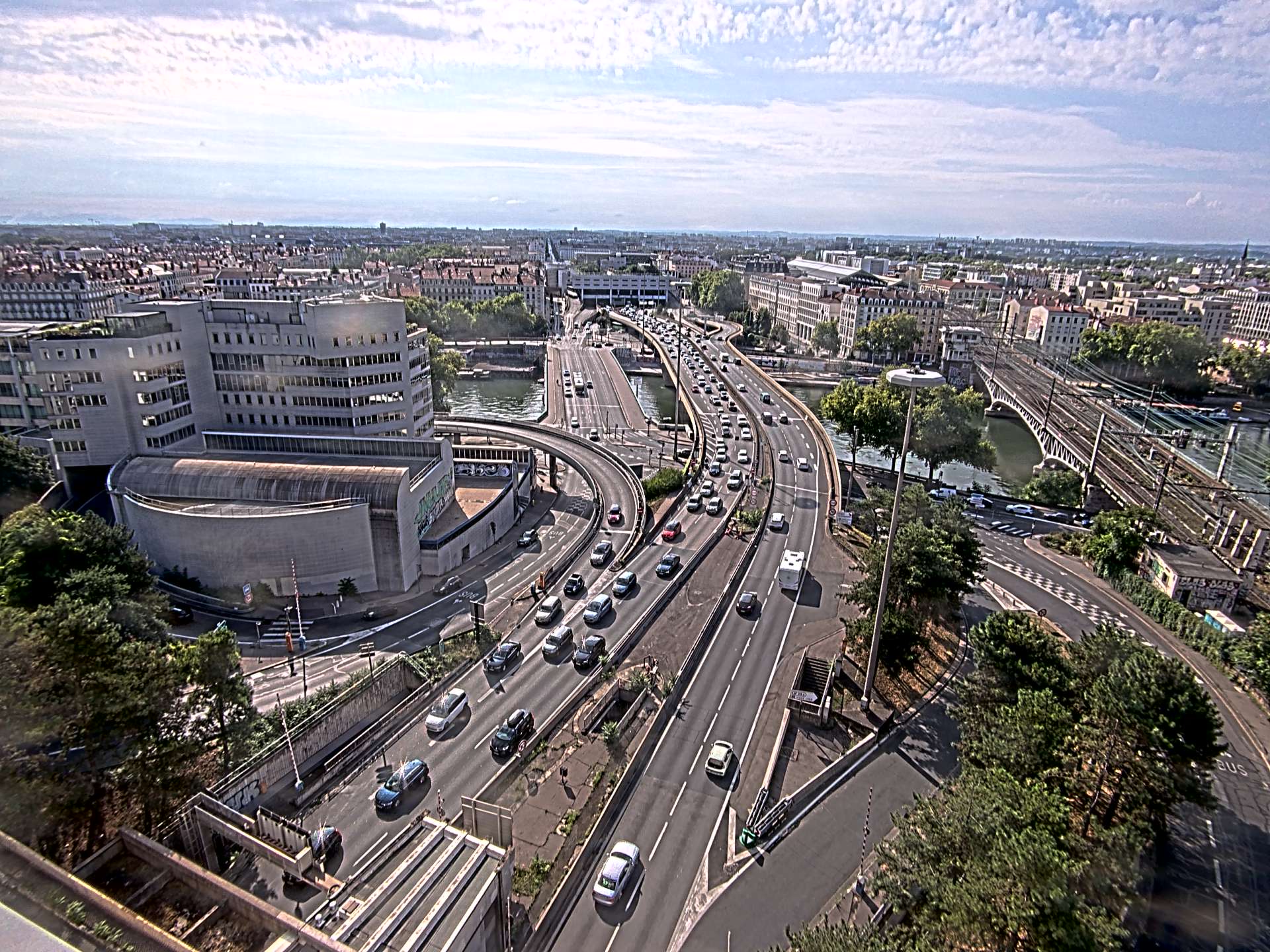 Caméra autoroute à Lyon Perrache à l'entrée Sud du Tunnel sous Fourvière, en direction de Marseille