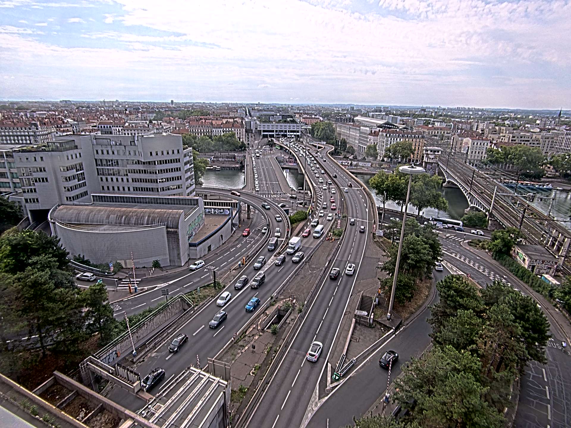 Caméra autoroute à Lyon Perrache à l'entrée Sud du Tunnel sous Fourvière, en direction de Marseille
