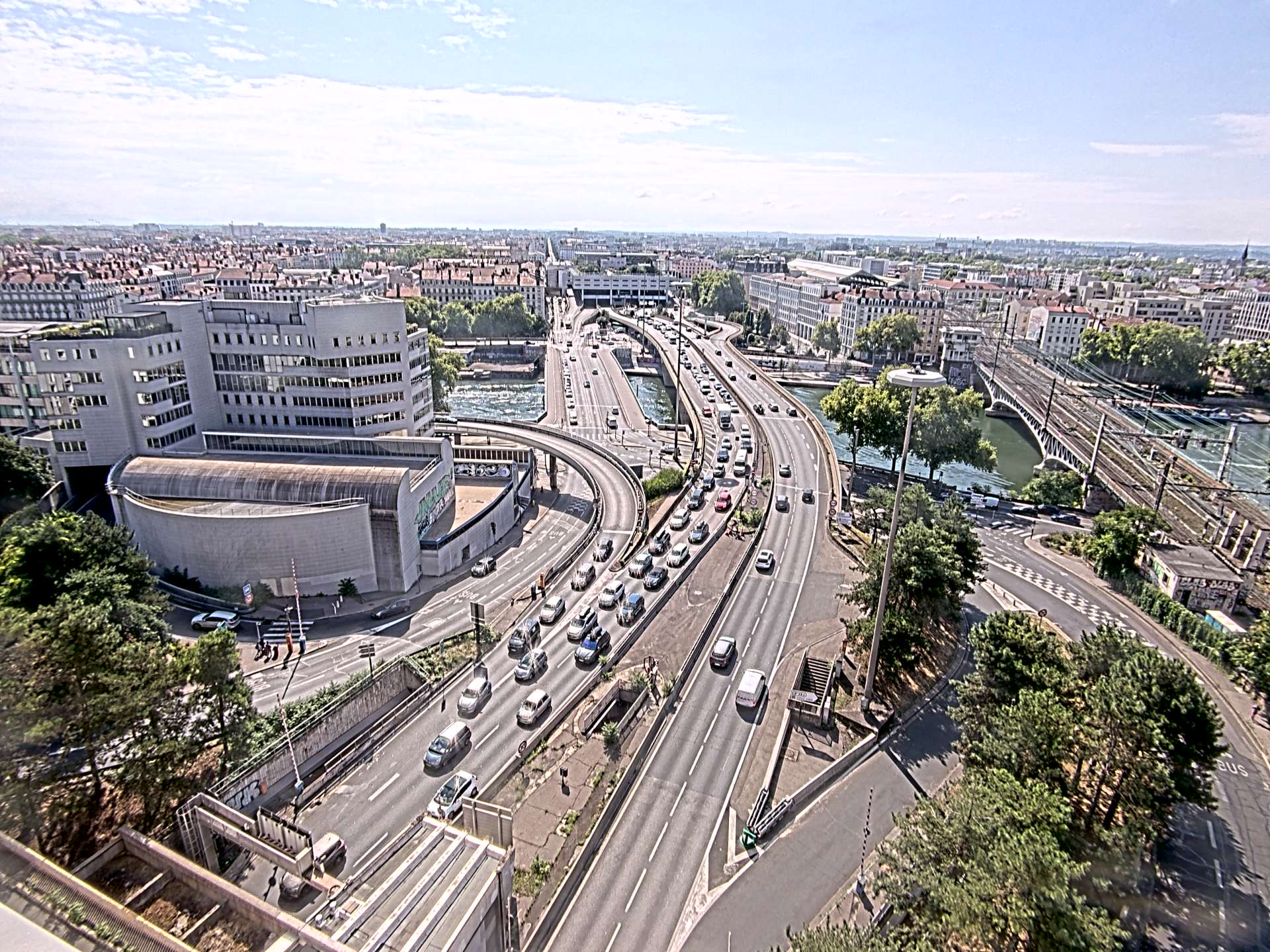 Caméra autoroute à Lyon Perrache à l'entrée Sud du Tunnel sous Fourvière, en direction de Marseille