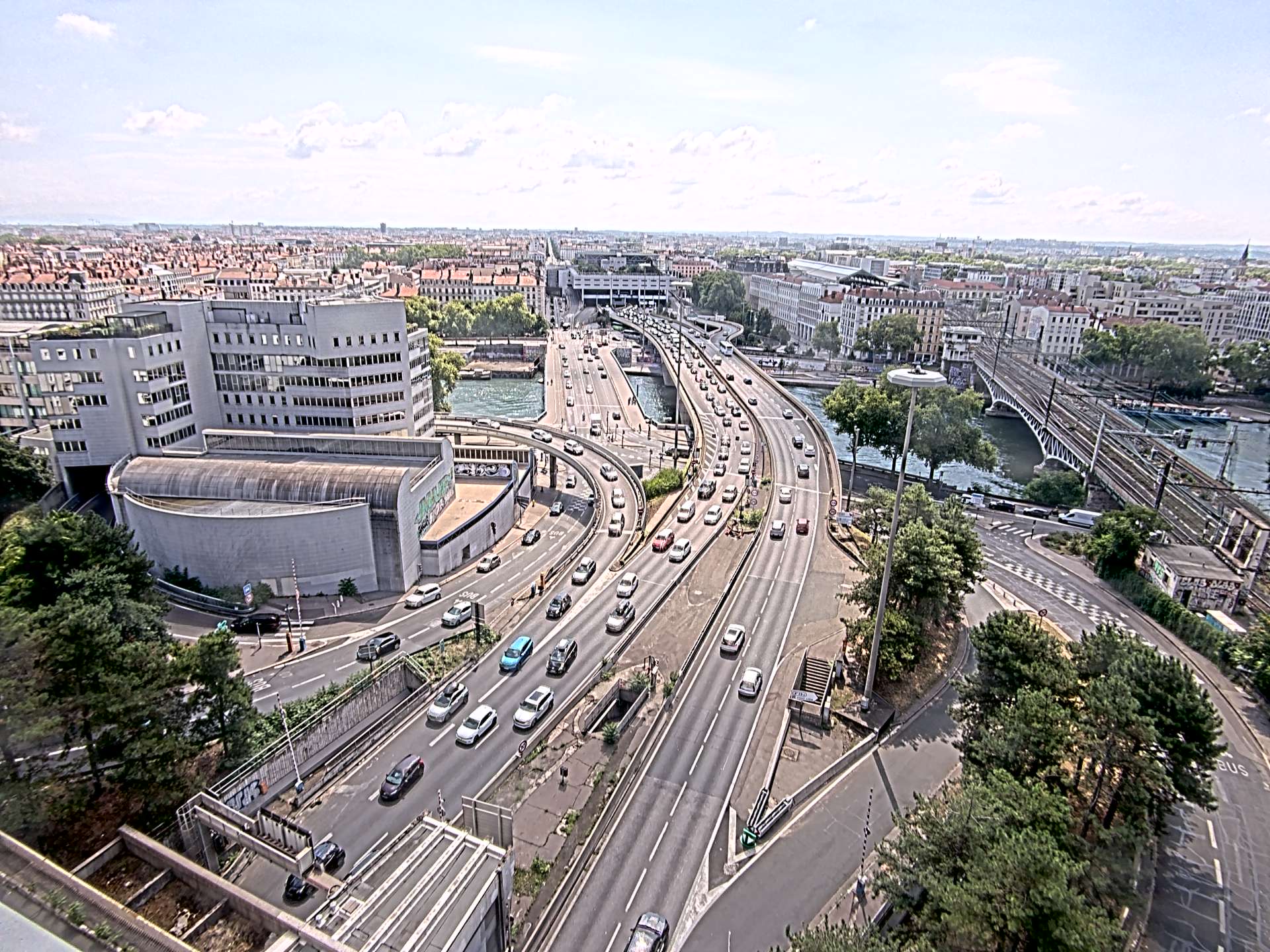 Caméra autoroute à Lyon Perrache à l'entrée Sud du Tunnel sous Fourvière, en direction de Marseille