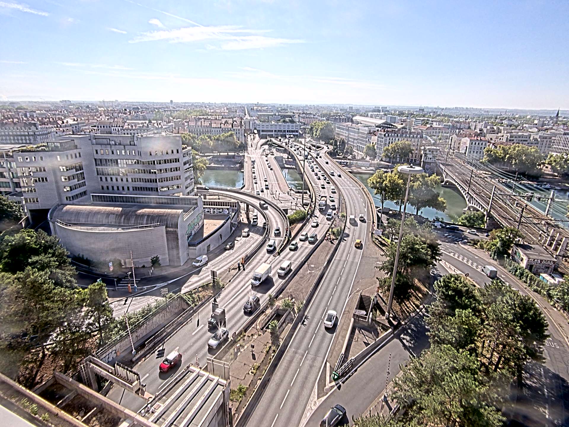 Caméra autoroute à Lyon Perrache à l'entrée Sud du Tunnel sous Fourvière, en direction de Marseille