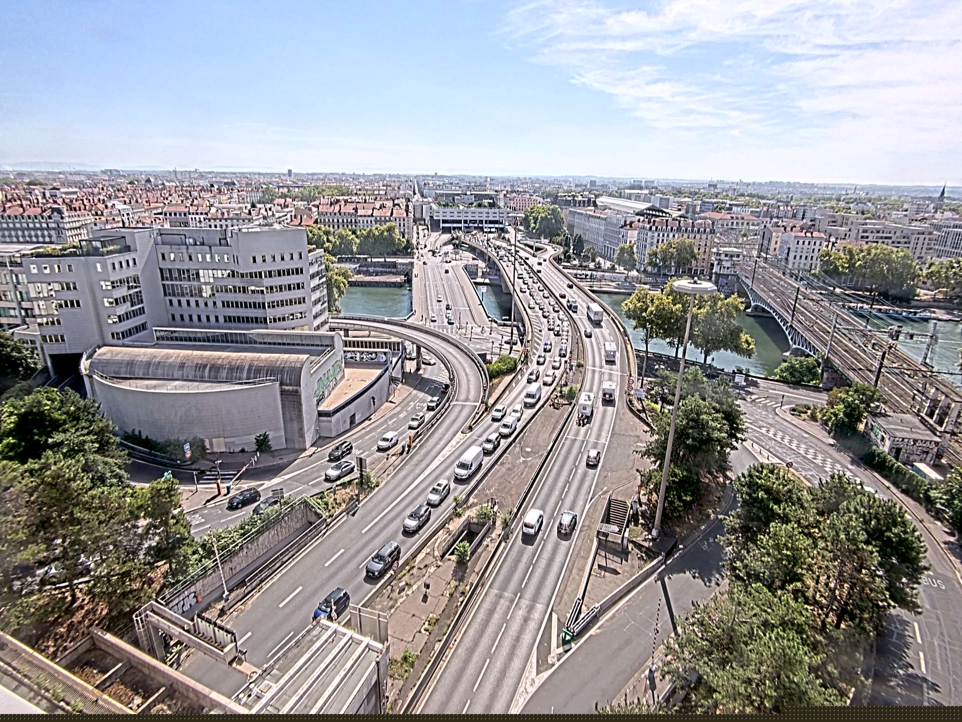 Caméra autoroute à Lyon Perrache à l'entrée Sud du Tunnel sous Fourvière, en direction de Marseille