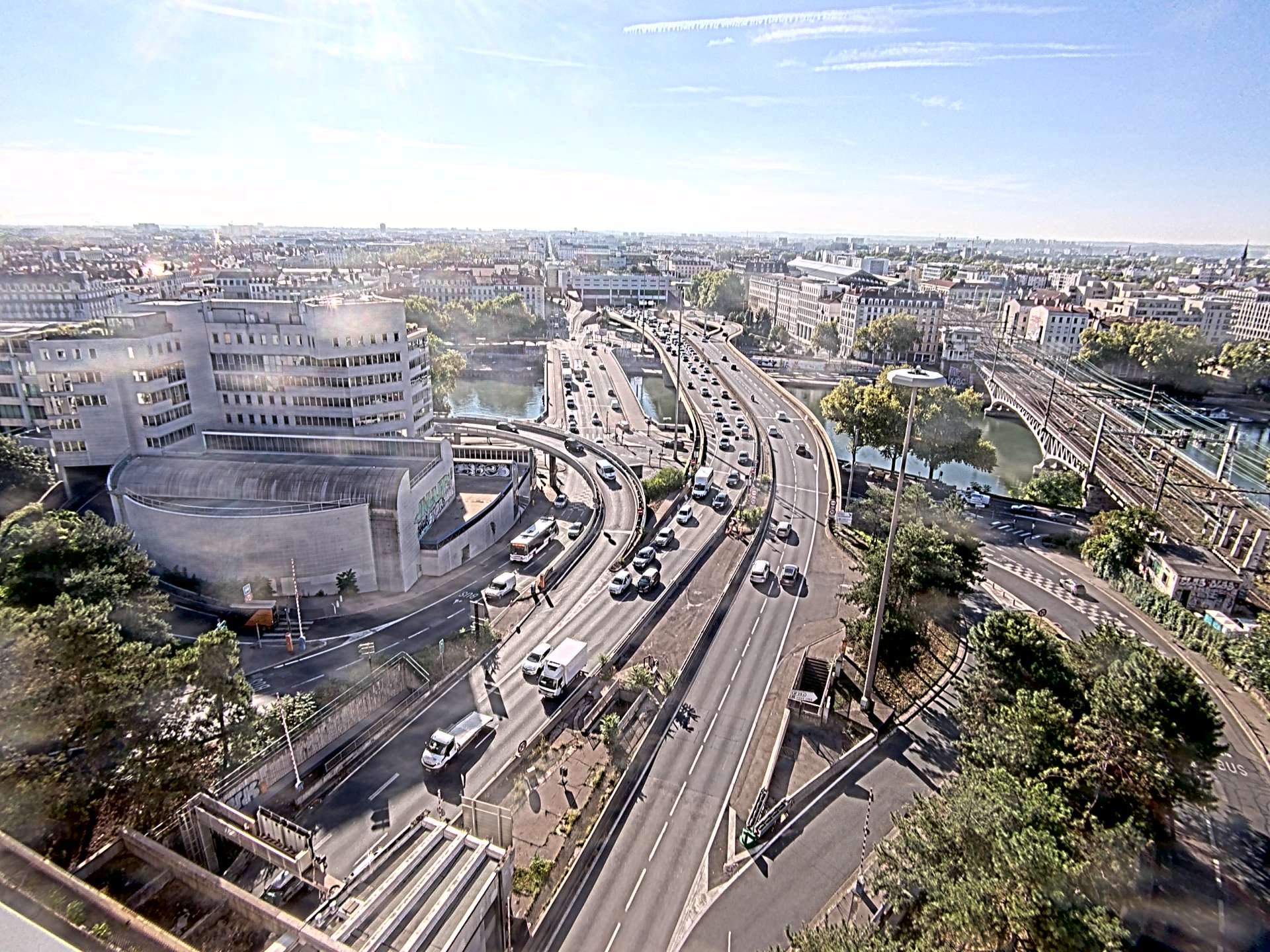 Caméra autoroute à Lyon Perrache à l'entrée Sud du Tunnel sous Fourvière, en direction de Marseille