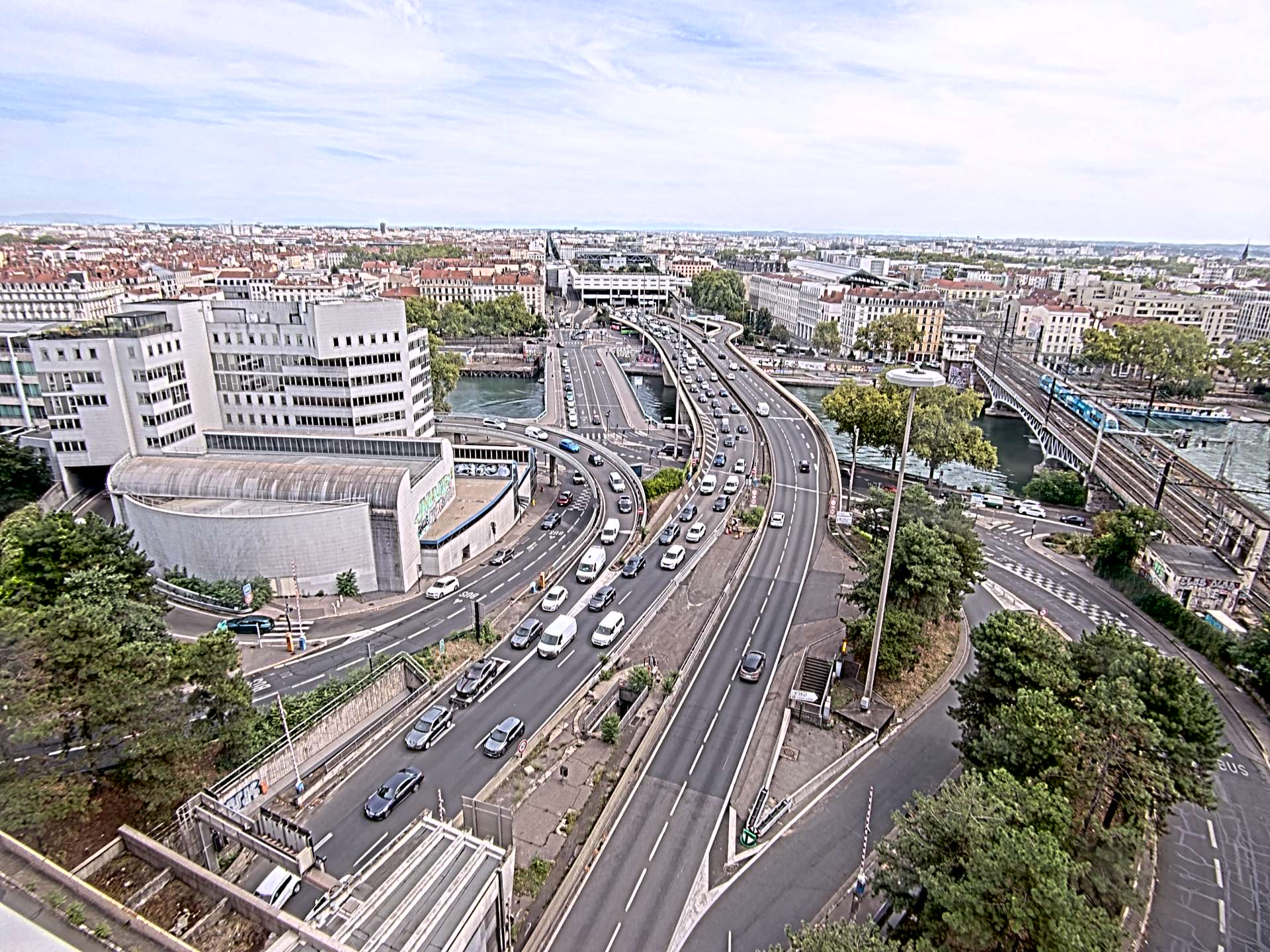 Caméra autoroute à Lyon Perrache à l'entrée Sud du Tunnel sous Fourvière, en direction de Marseille