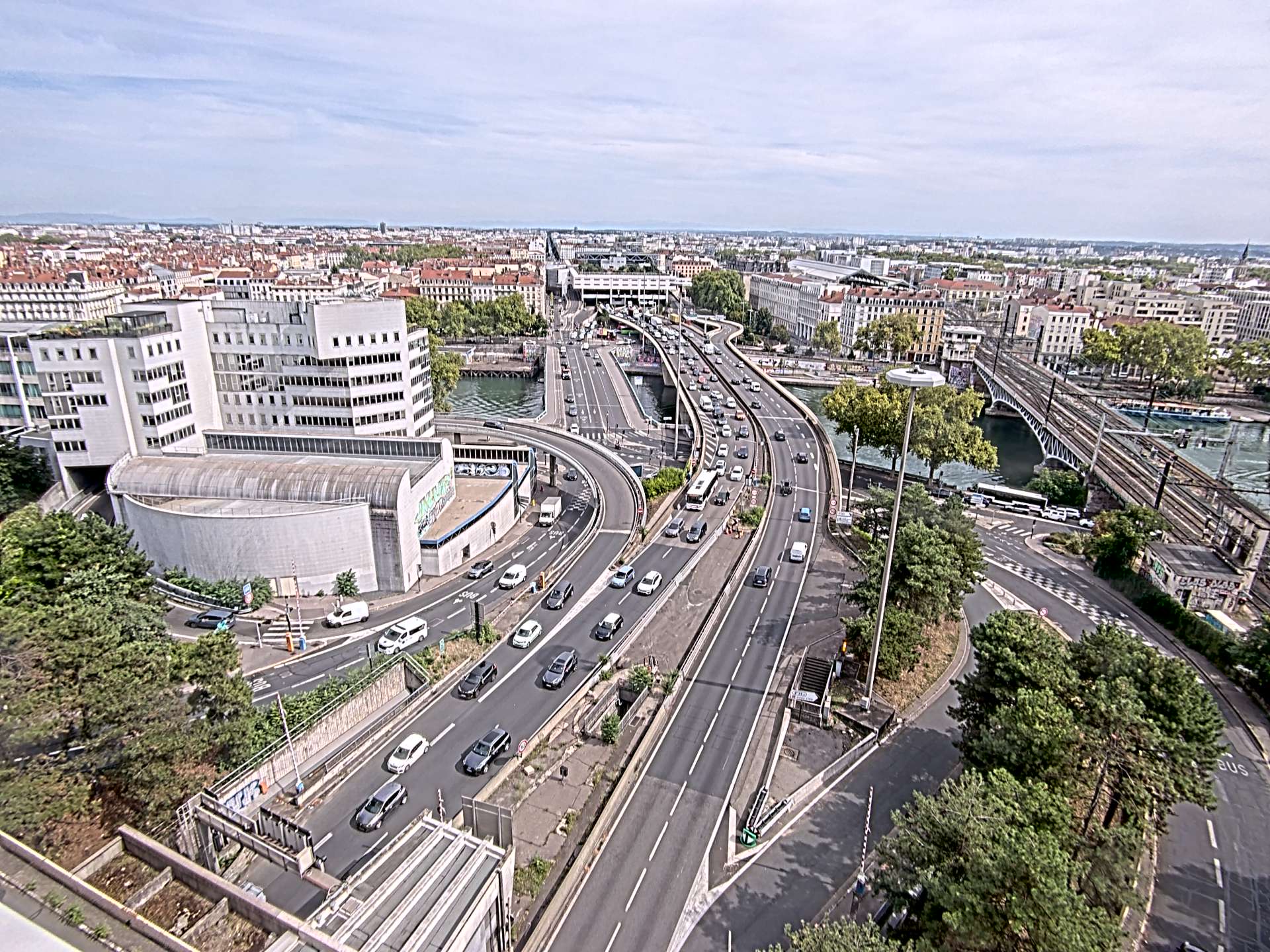 Caméra autoroute à Lyon Perrache à l'entrée Sud du Tunnel sous Fourvière, en direction de Marseille