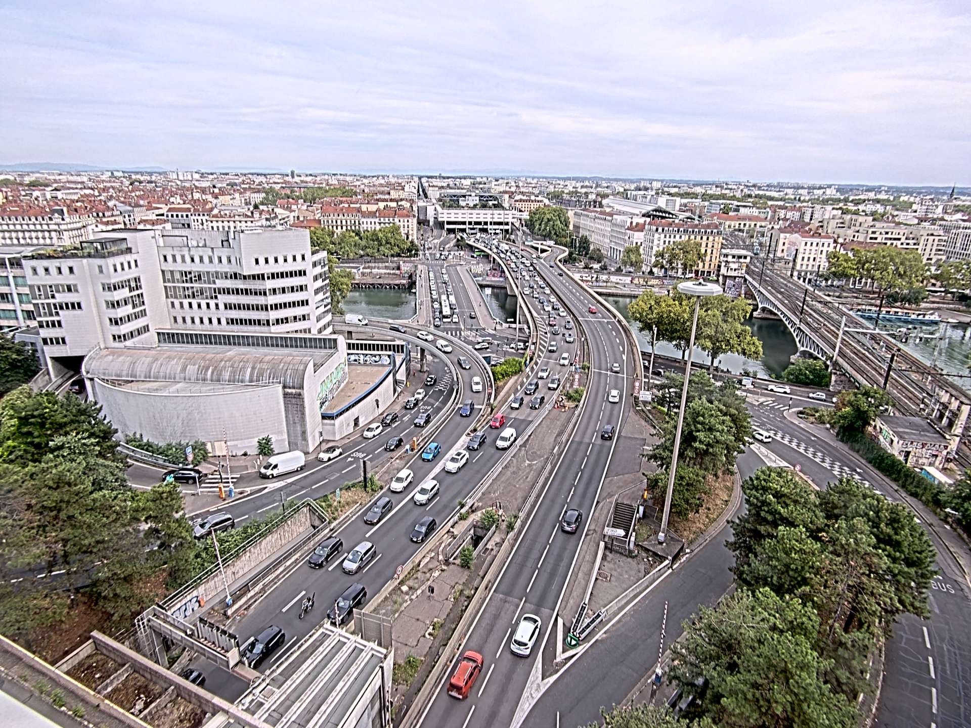 Caméra autoroute à Lyon Perrache à l'entrée Sud du Tunnel sous Fourvière, en direction de Marseille