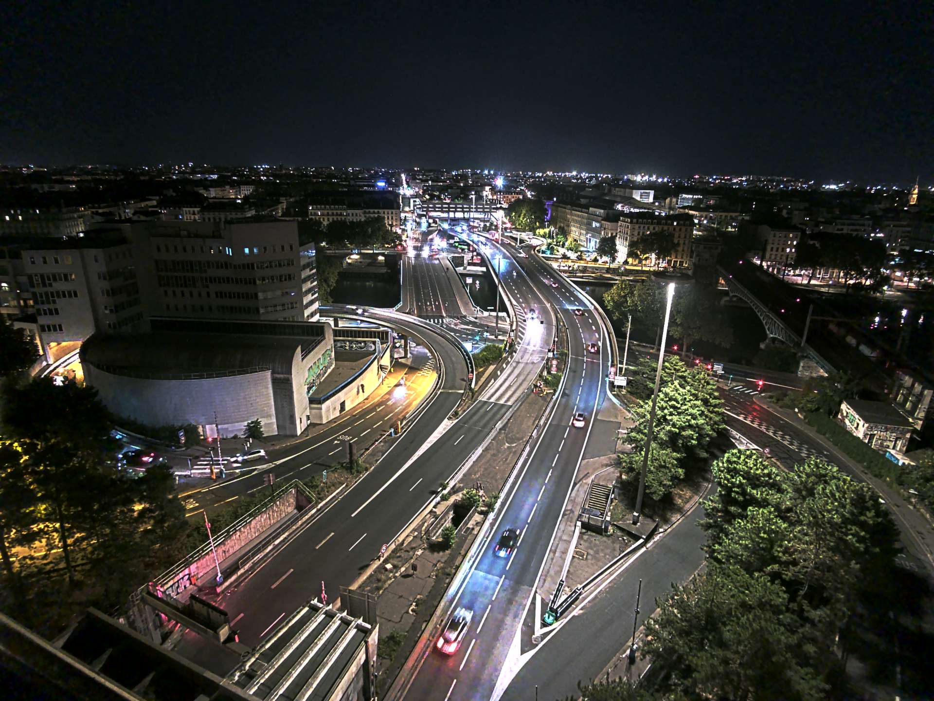 Caméra autoroute à Lyon Perrache à l'entrée Sud du Tunnel sous Fourvière, en direction de Marseille