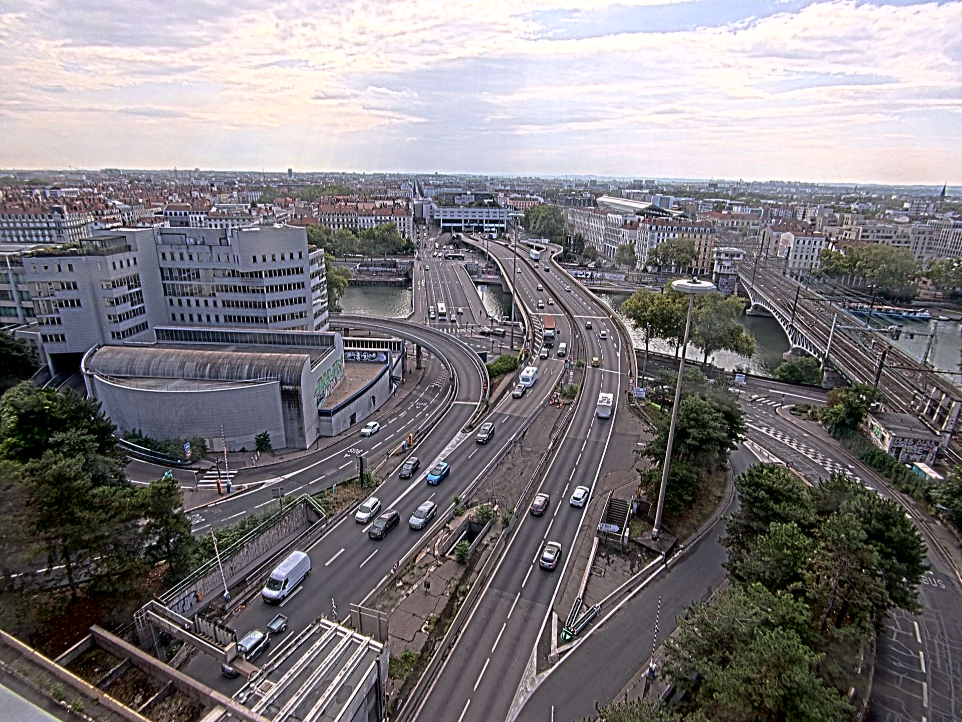 Caméra autoroute à Lyon Perrache à l'entrée Sud du Tunnel sous Fourvière, en direction de Marseille