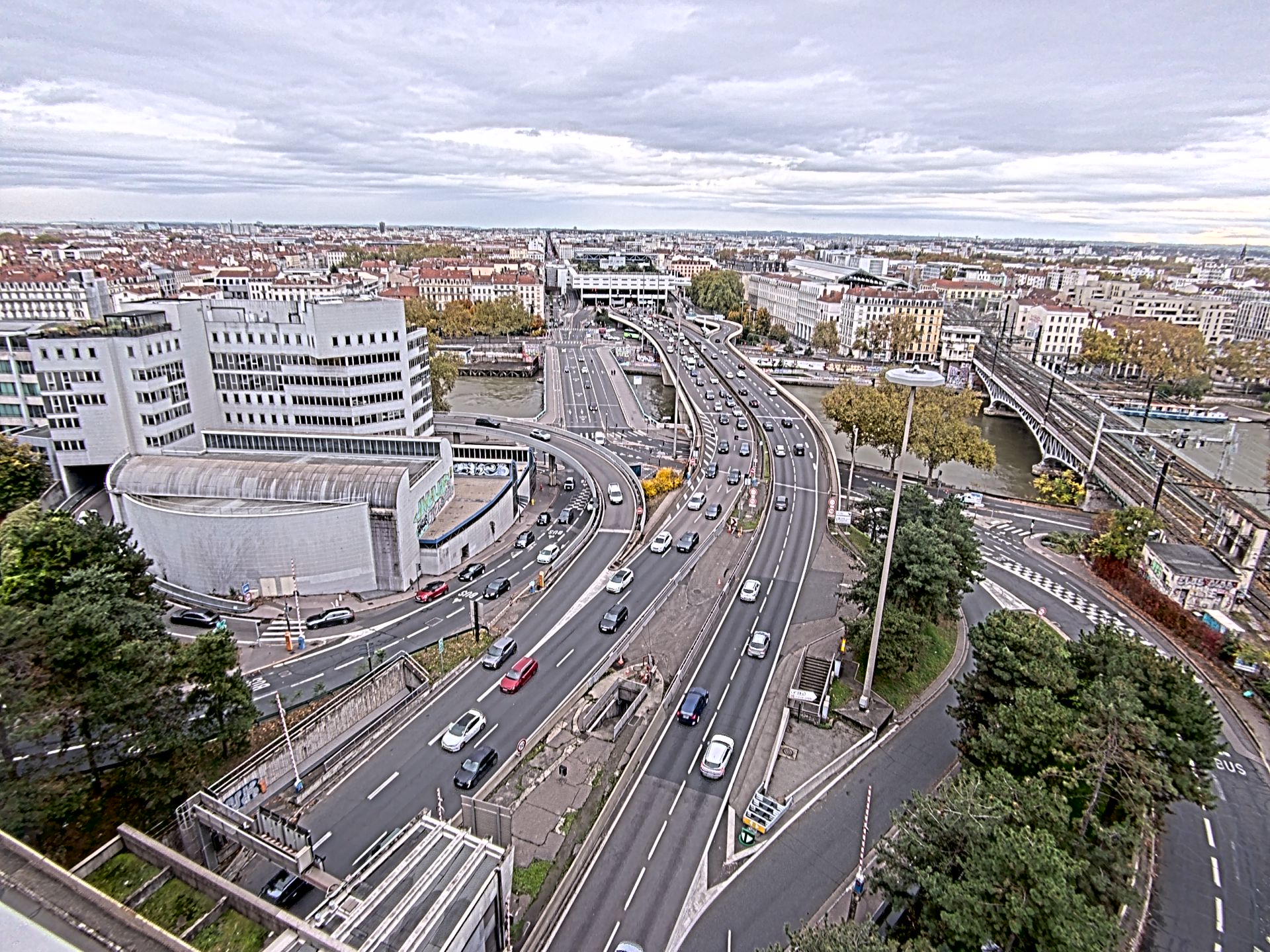 Caméra autoroute à Lyon Perrache à l'entrée Sud du Tunnel sous Fourvière, en direction de Marseille