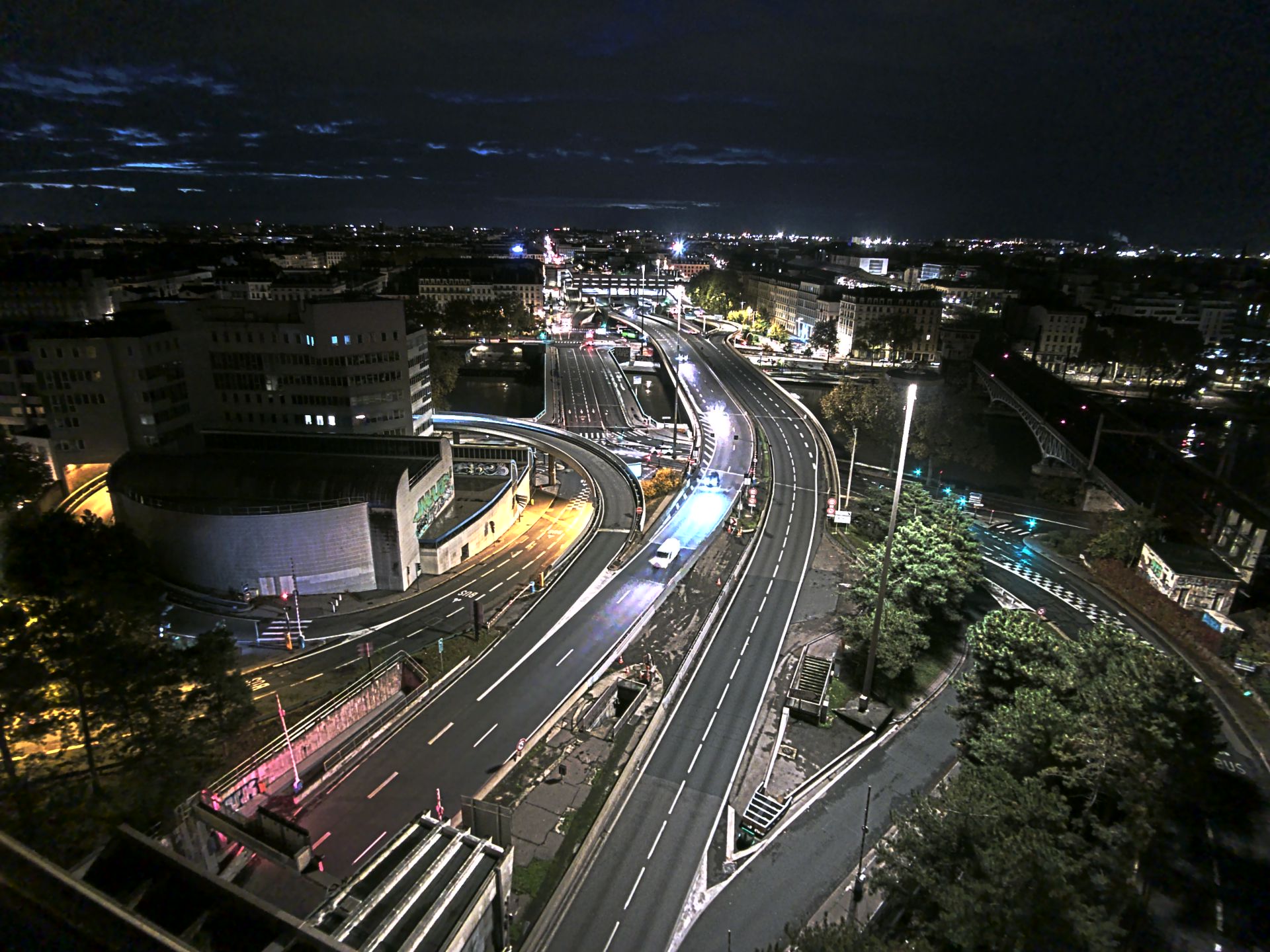 Caméra autoroute à Lyon Perrache à l'entrée Sud du Tunnel sous Fourvière, en direction de Marseille