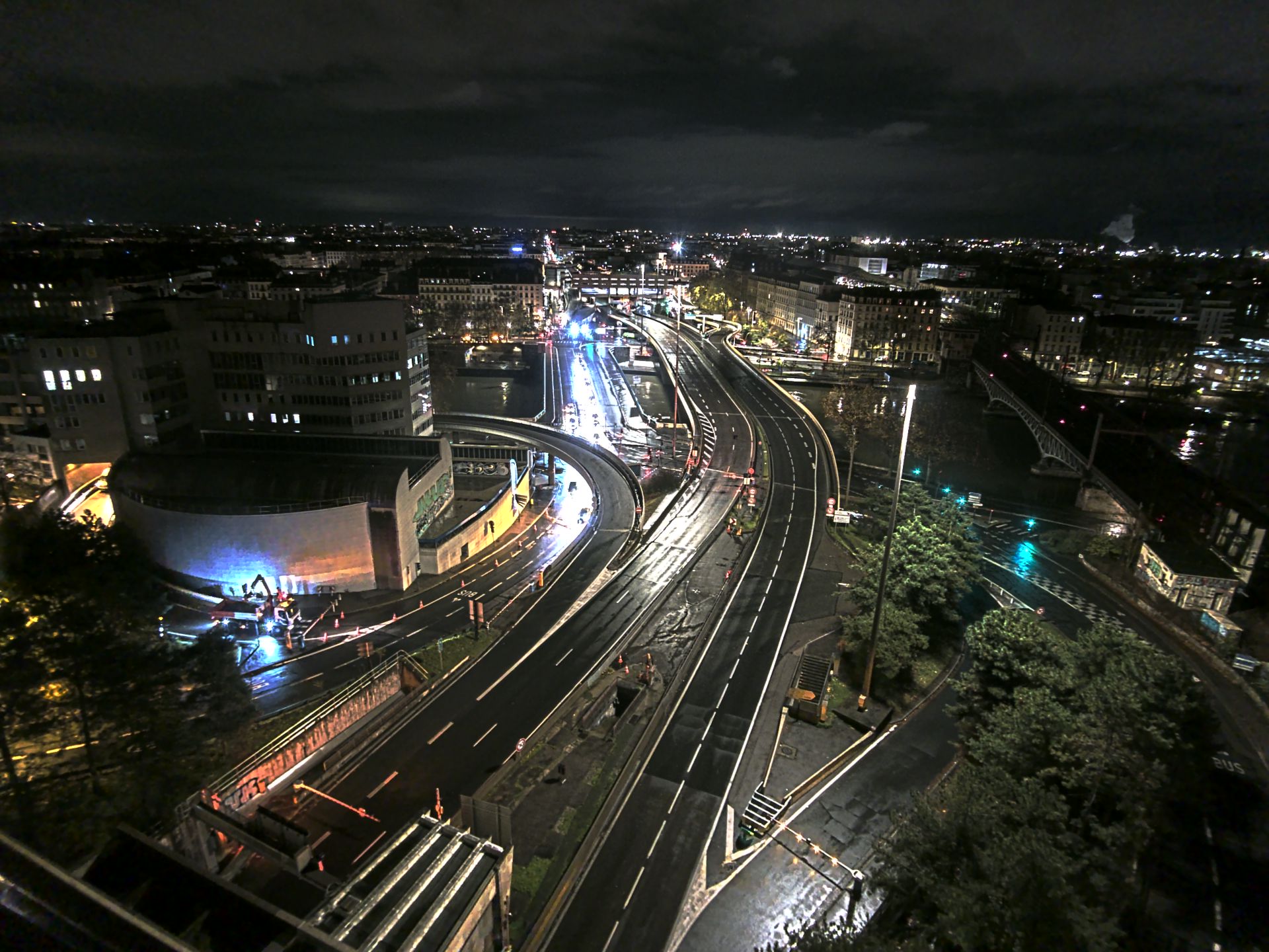 Caméra autoroute à Lyon Perrache à l'entrée Sud du Tunnel sous Fourvière, en direction de Marseille