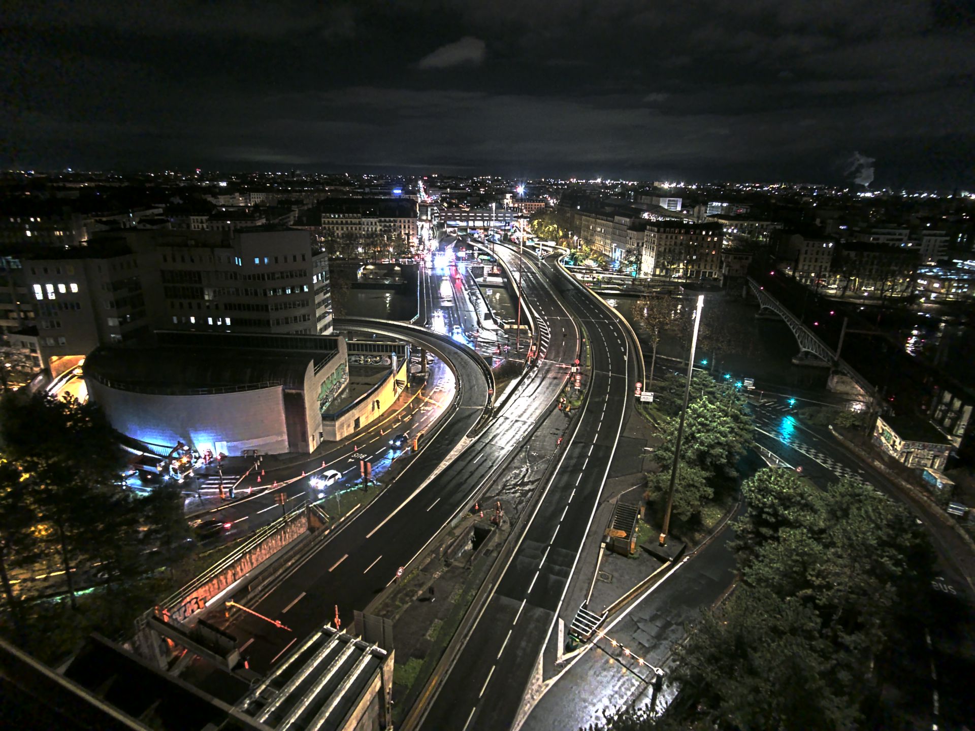 Caméra autoroute à Lyon Perrache à l'entrée Sud du Tunnel sous Fourvière, en direction de Marseille