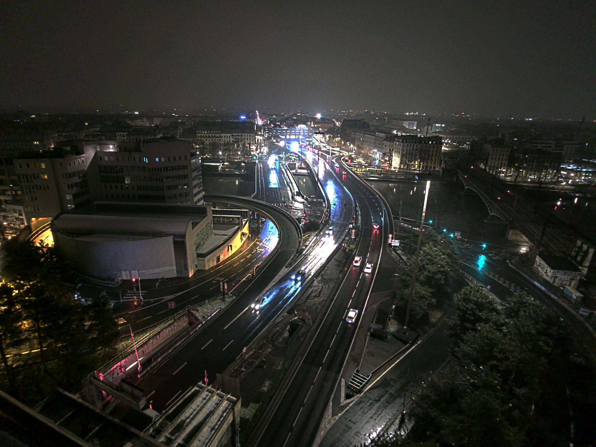 Caméra autoroute à Lyon Perrache à l'entrée Sud du Tunnel sous Fourvière, en direction de Marseille