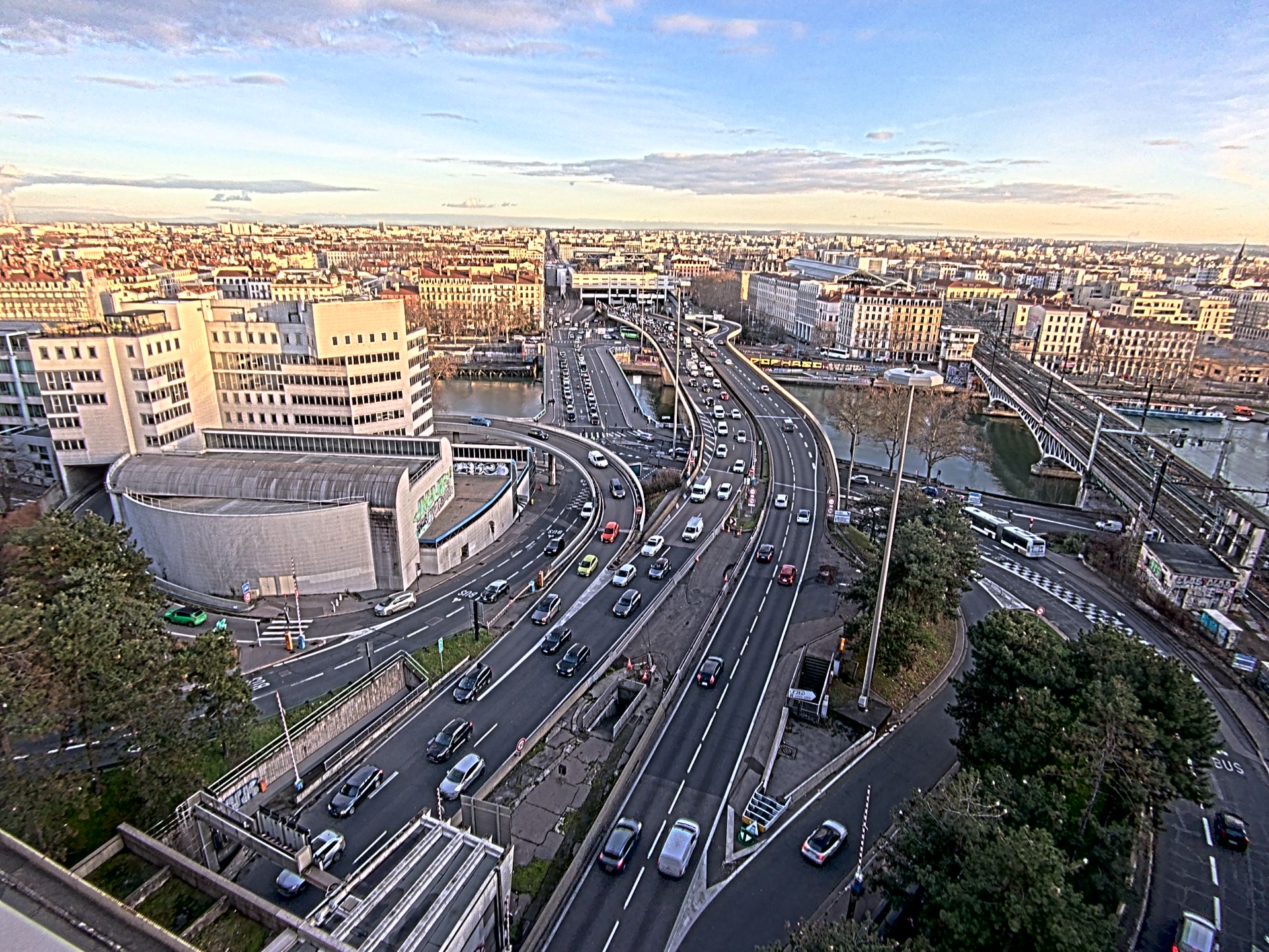 Caméra autoroute à Lyon Perrache à l'entrée Sud du Tunnel sous Fourvière, en direction de Marseille