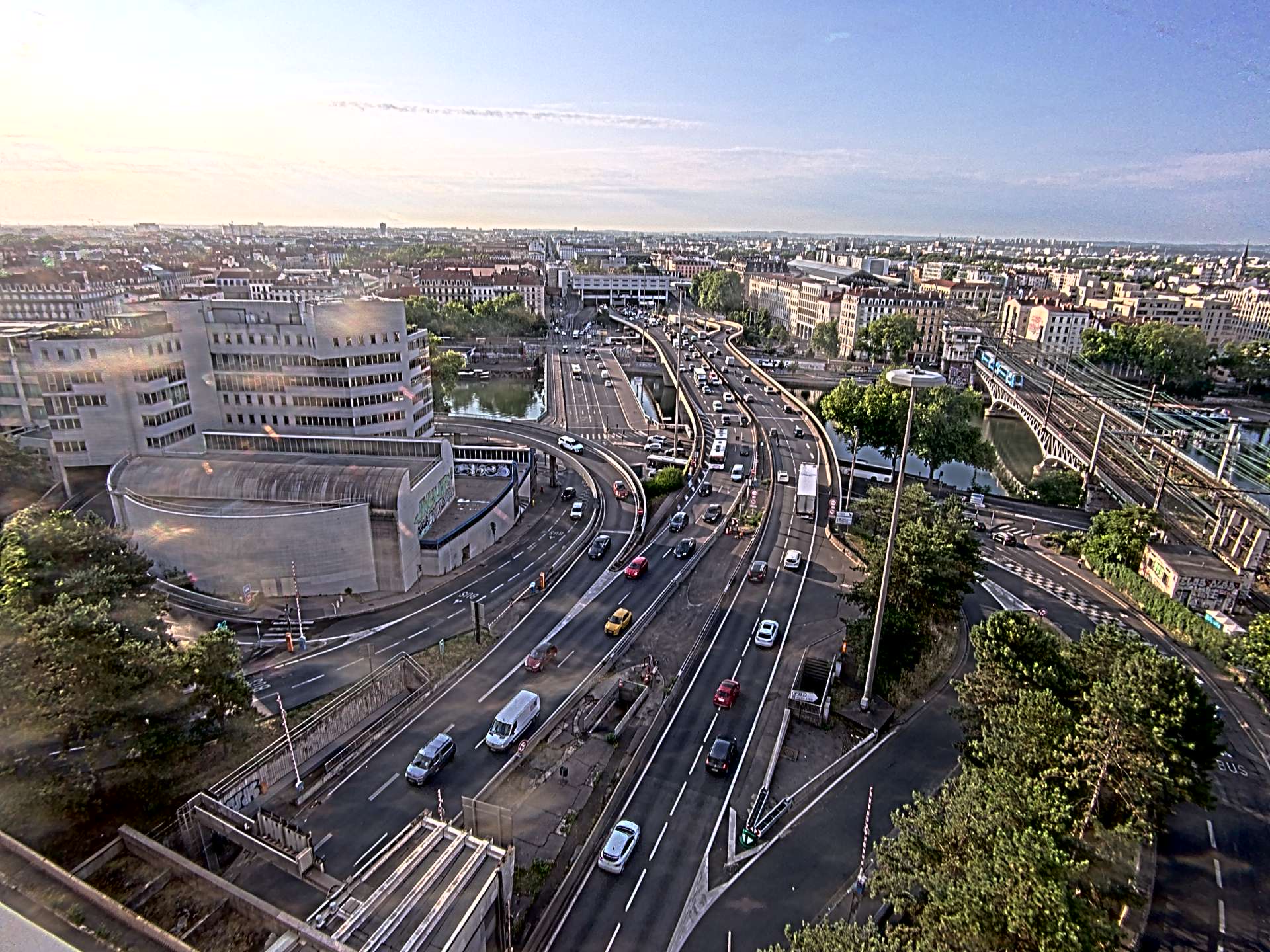 Caméra autoroute à Lyon Perrache à l'entrée Sud du Tunnel sous Fourvière, en direction de Marseille