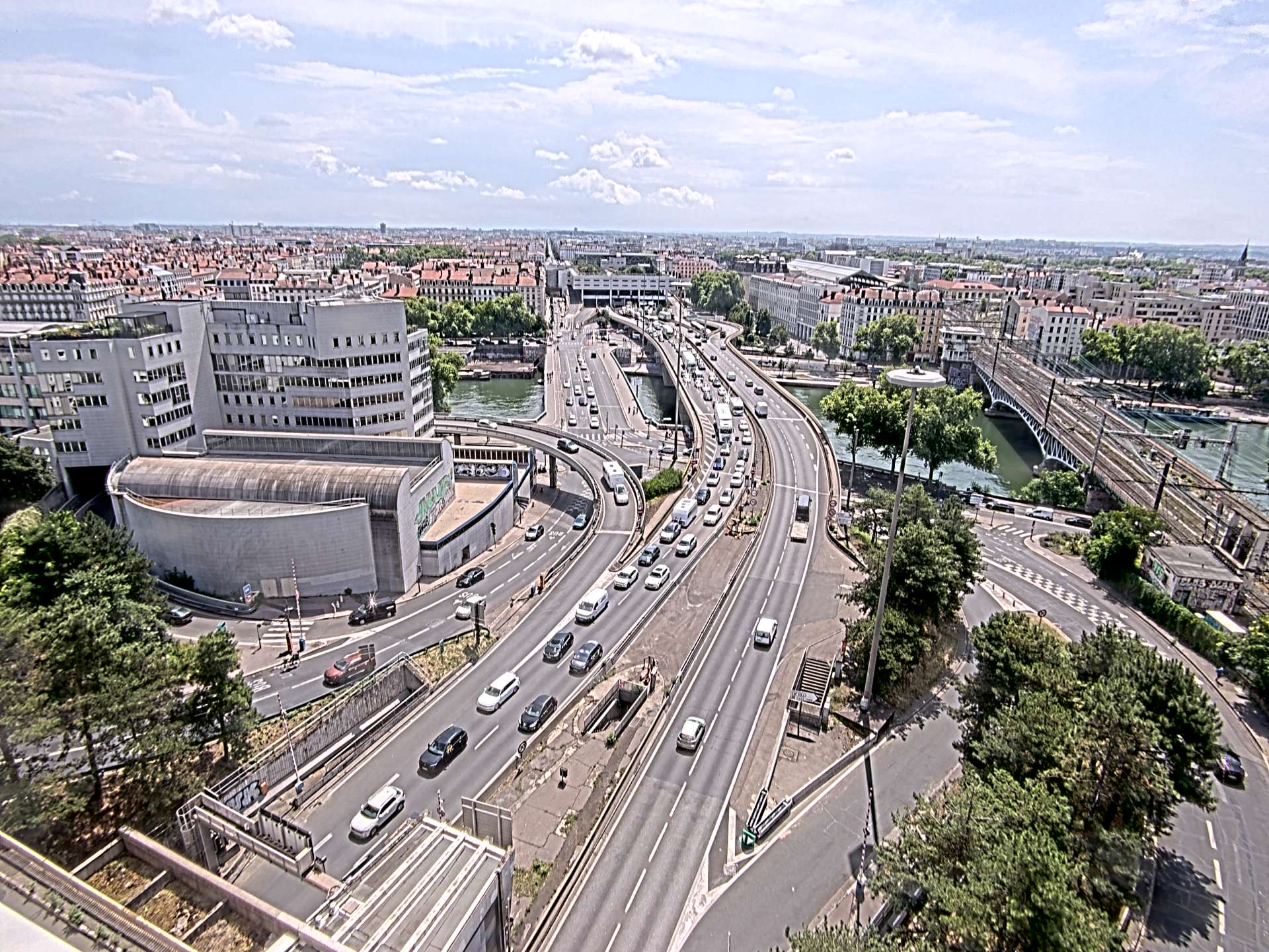 Caméra autoroute à Lyon Perrache à l'entrée Sud du Tunnel sous Fourvière, en direction de Marseille