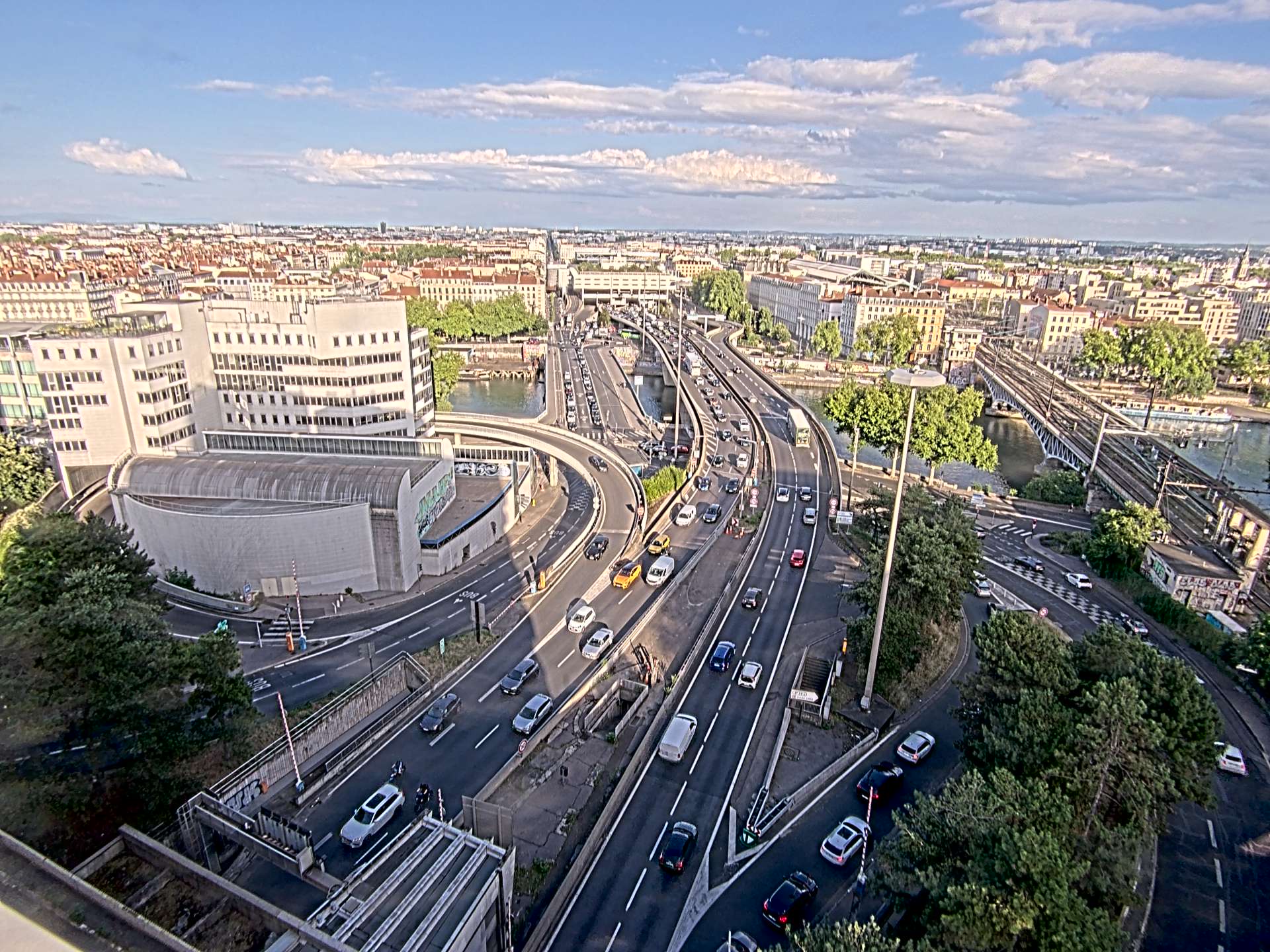 Caméra autoroute à Lyon Perrache à l'entrée Sud du Tunnel sous Fourvière, en direction de Marseille