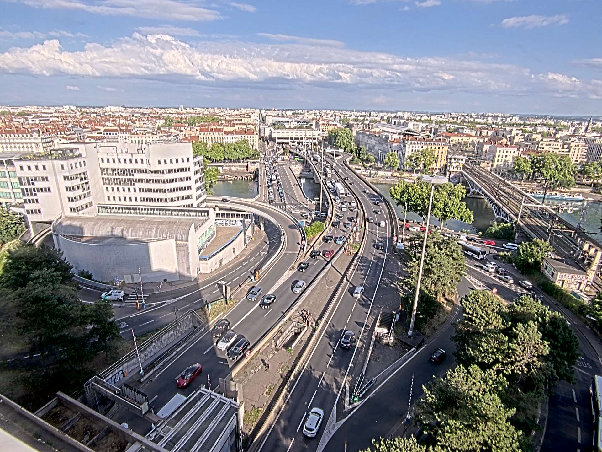 Caméra autoroute à Lyon Perrache à l'entrée Sud du Tunnel sous Fourvière, en direction de Marseille