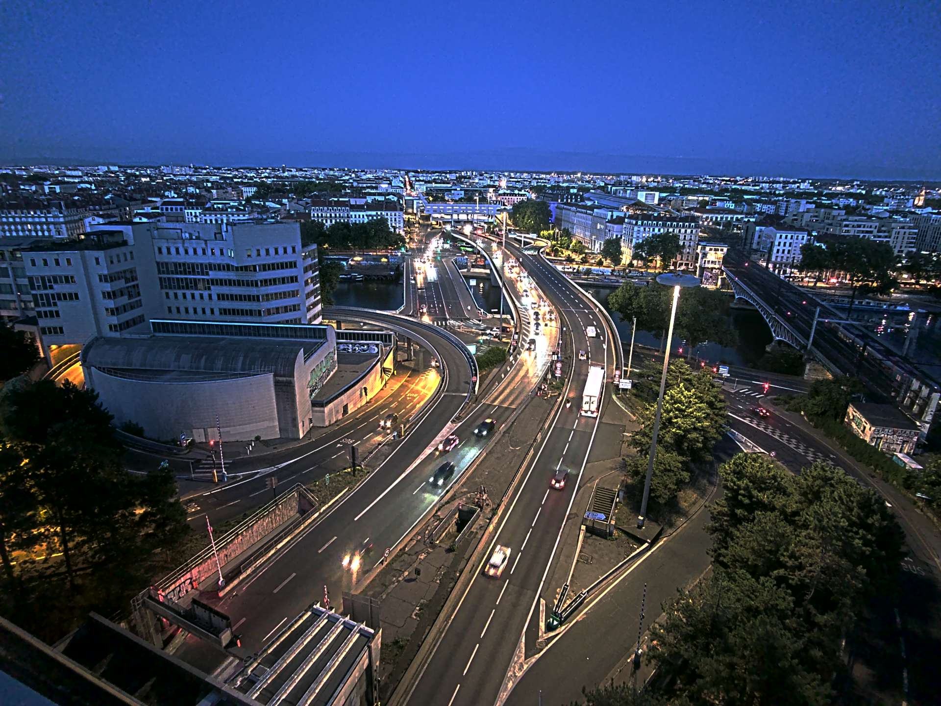 Caméra autoroute à Lyon Perrache à l'entrée Sud du Tunnel sous Fourvière, en direction de Marseille