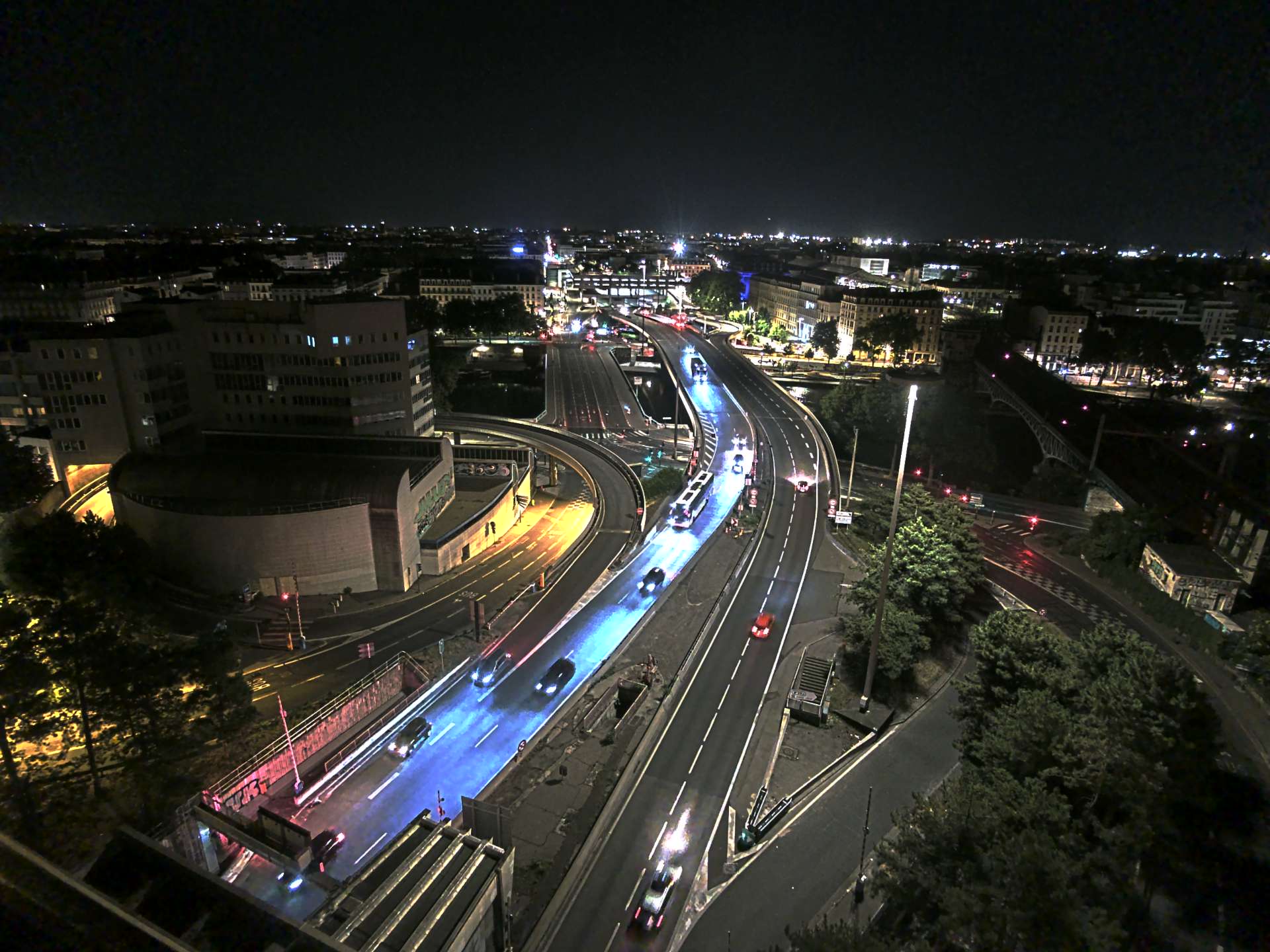 Caméra autoroute à Lyon Perrache à l'entrée Sud du Tunnel sous Fourvière, en direction de Marseille