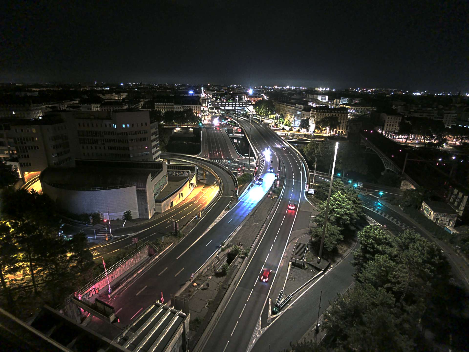 Caméra autoroute à Lyon Perrache à l'entrée Sud du Tunnel sous Fourvière, en direction de Marseille