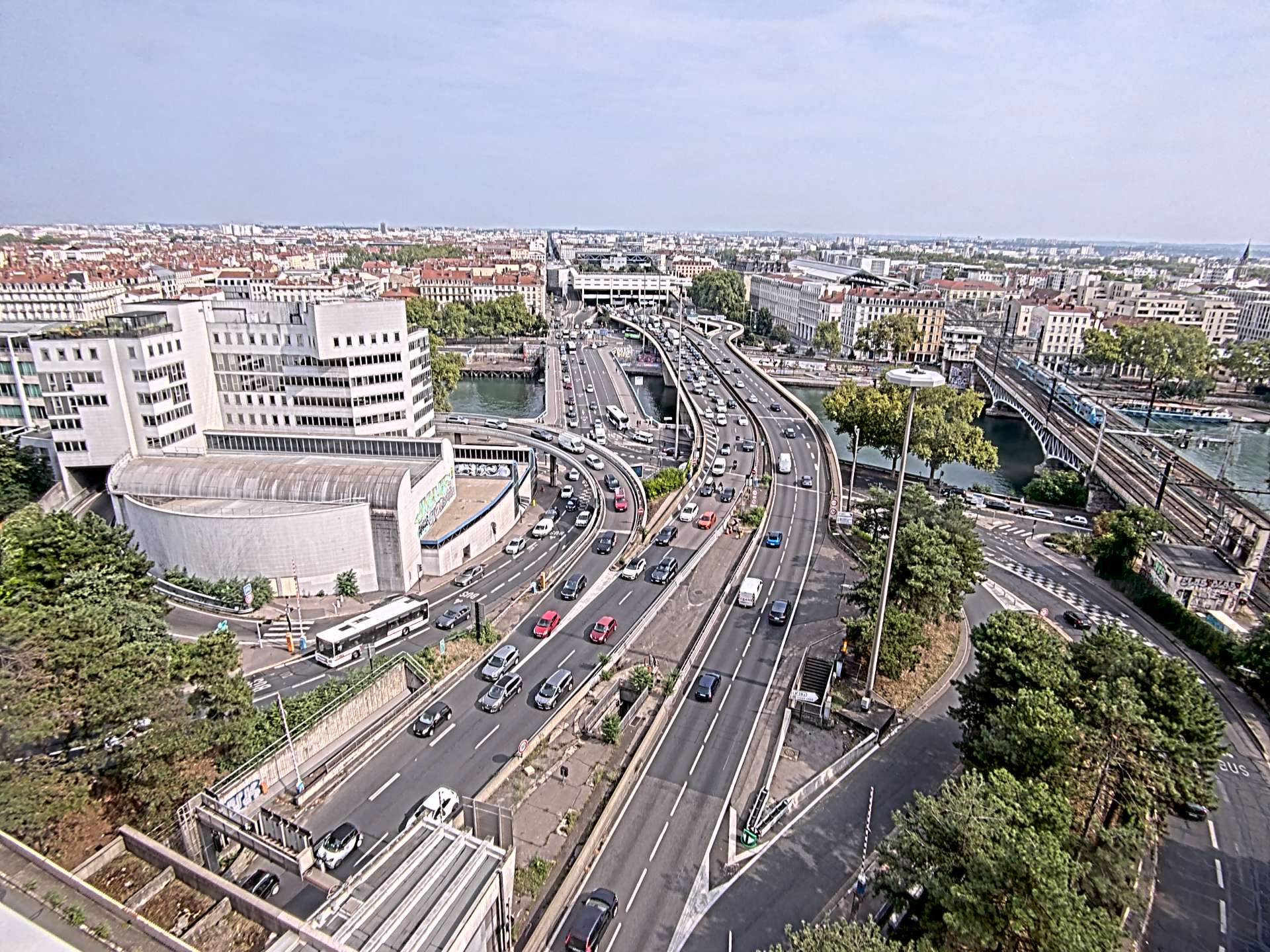 Caméra autoroute à Lyon Perrache à l'entrée Sud du Tunnel sous Fourvière, en direction de Marseille