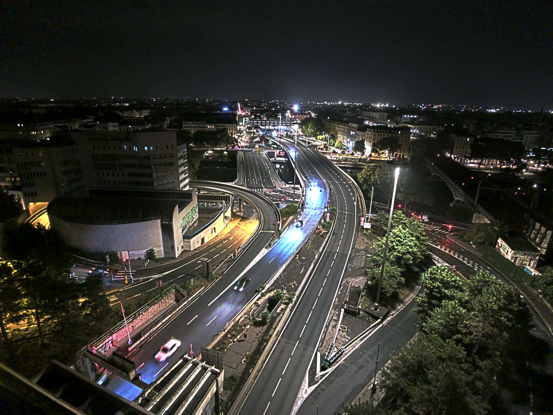 Caméra autoroute à Lyon Perrache à l'entrée Sud du Tunnel sous Fourvière, en direction de Marseille