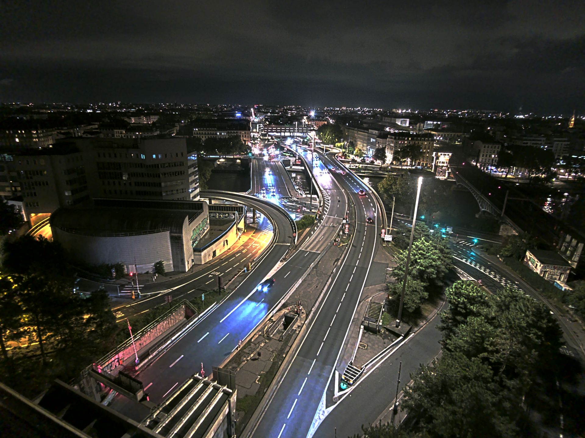 Caméra autoroute à Lyon Perrache à l'entrée Sud du Tunnel sous Fourvière, en direction de Marseille
