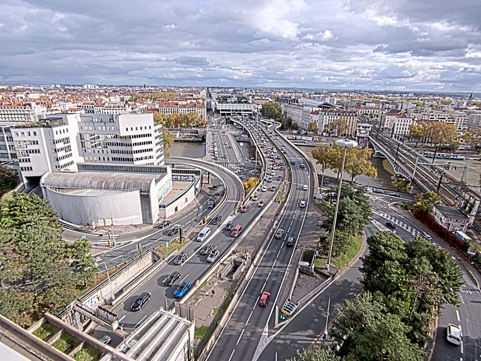 Caméra autoroute à Lyon Perrache à l'entrée Sud du Tunnel sous Fourvière, en direction de Marseille