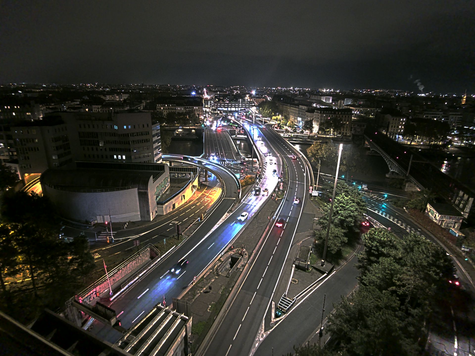 Caméra autoroute à Lyon Perrache à l'entrée Sud du Tunnel sous Fourvière, en direction de Marseille