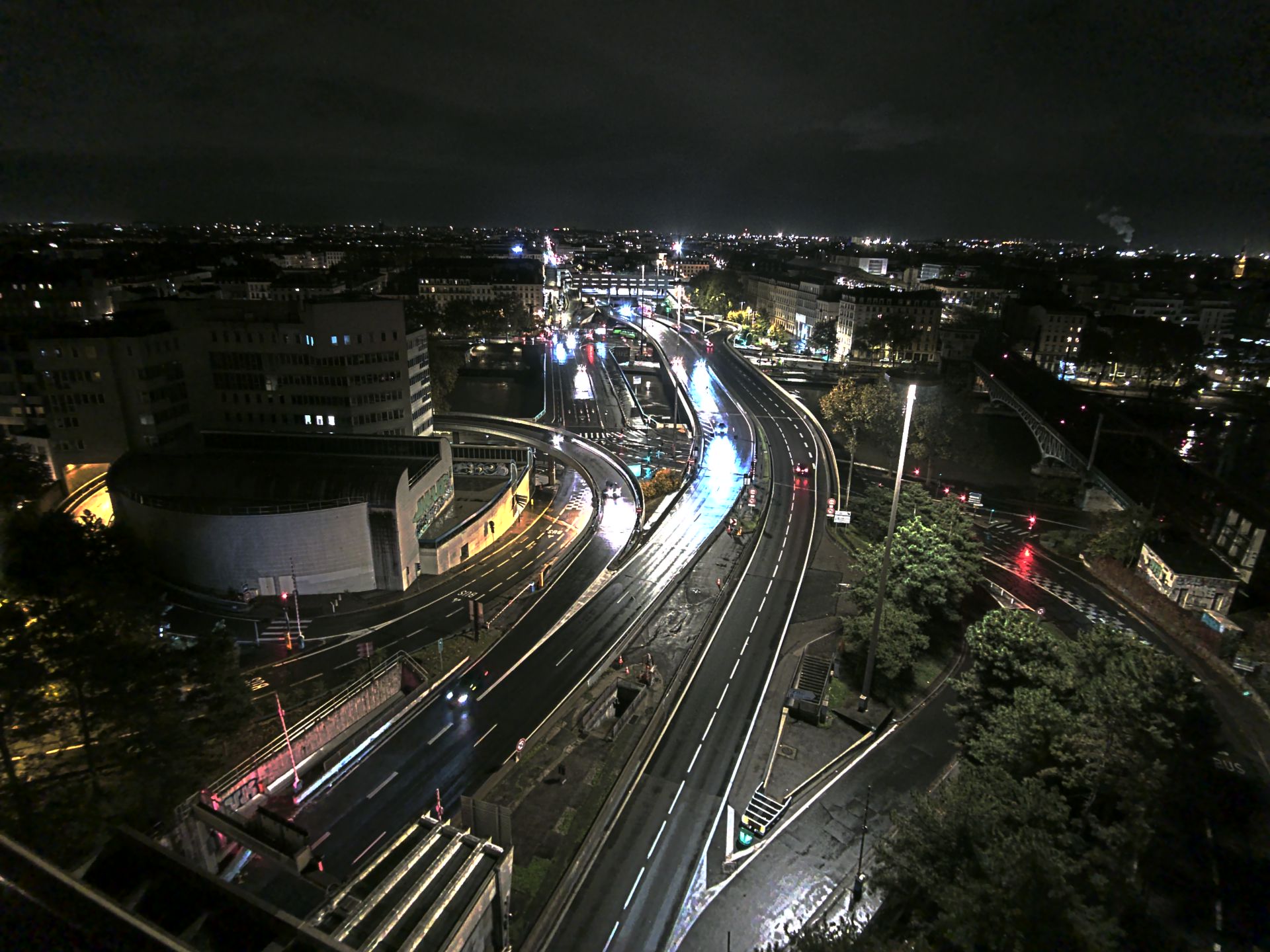 Caméra autoroute à Lyon Perrache à l'entrée Sud du Tunnel sous Fourvière, en direction de Marseille