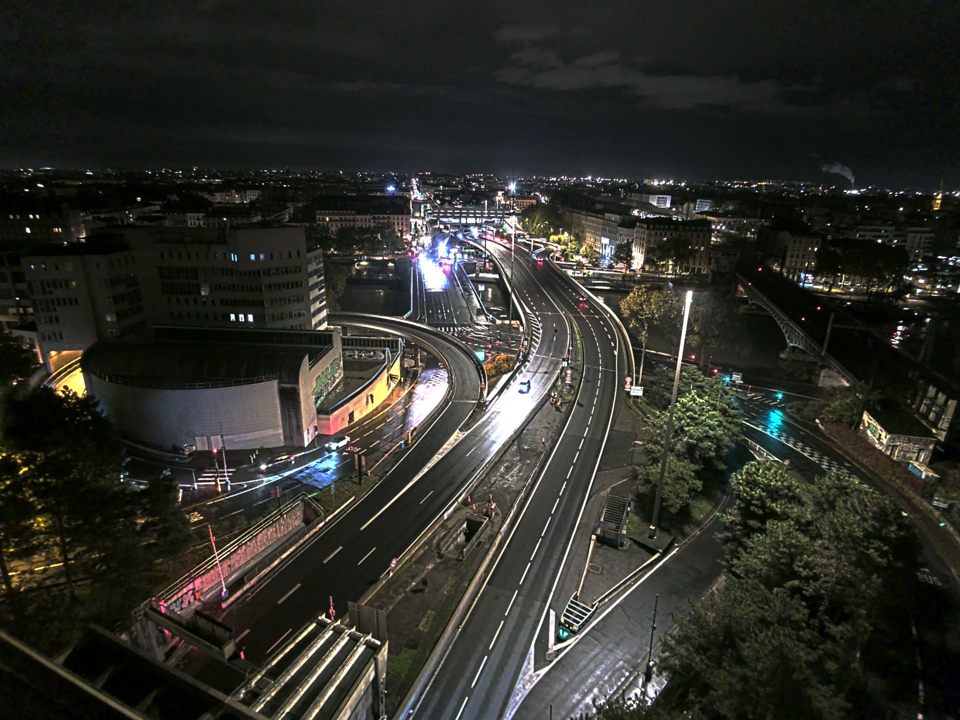 Caméra autoroute à Lyon Perrache à l'entrée Sud du Tunnel sous Fourvière, en direction de Marseille