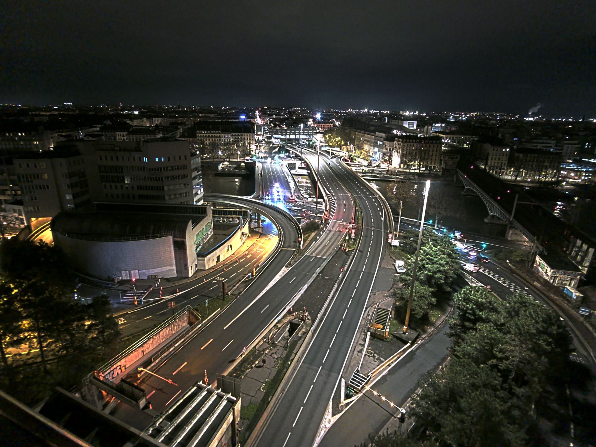 Caméra autoroute à Lyon Perrache à l'entrée Sud du Tunnel sous Fourvière, en direction de Marseille