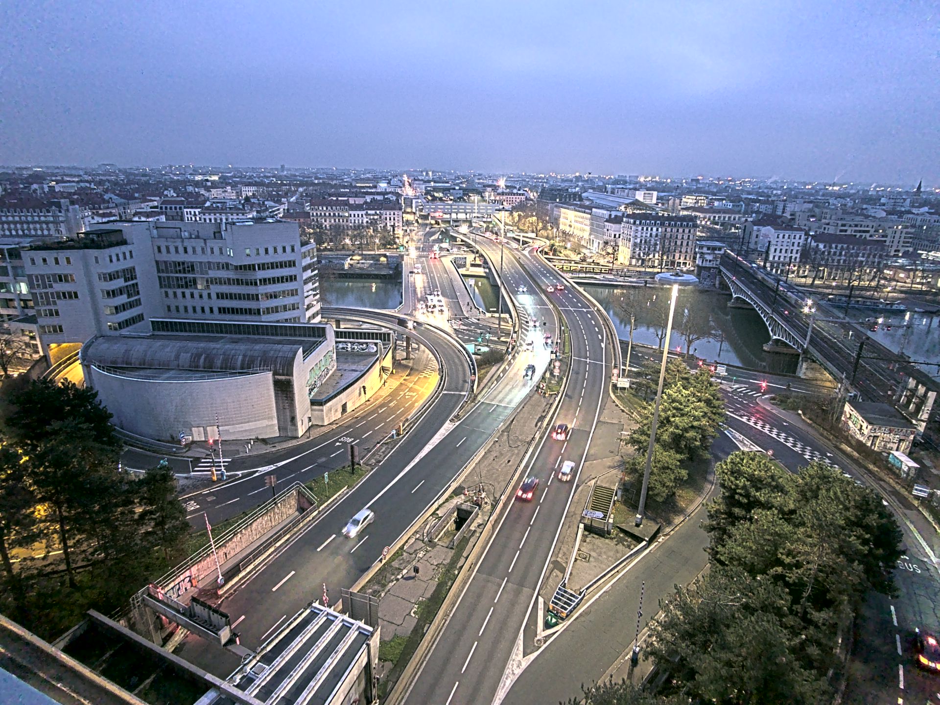 Caméra autoroute à Lyon Perrache à l'entrée Sud du Tunnel sous Fourvière, en direction de Marseille