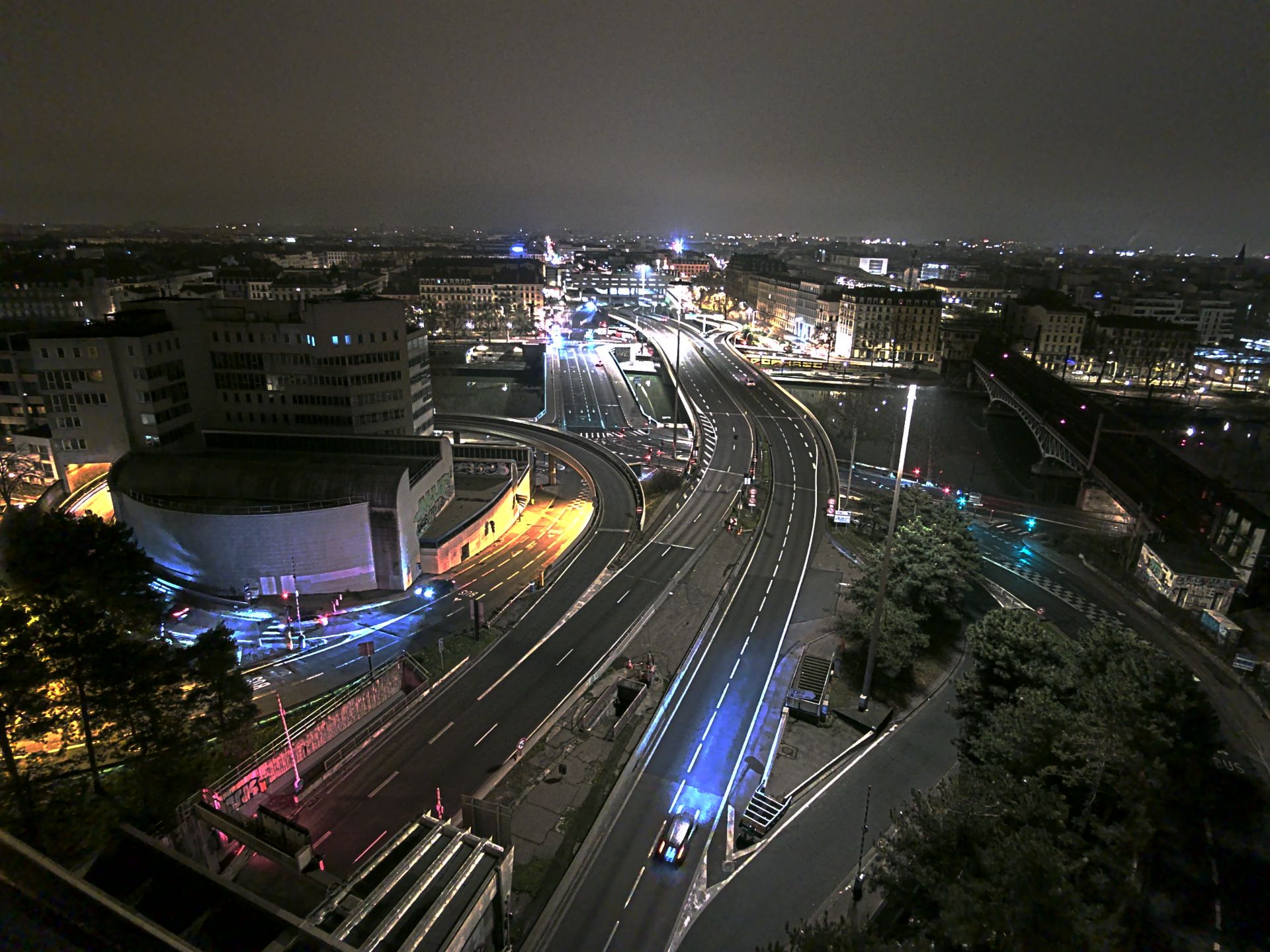 Caméra autoroute à Lyon Perrache à l'entrée Sud du Tunnel sous Fourvière, en direction de Marseille