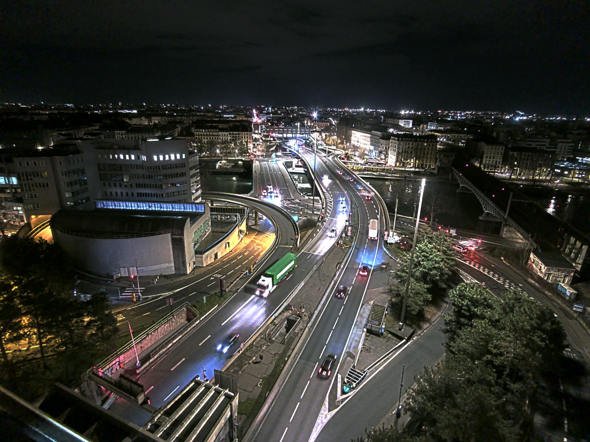 Caméra autoroute à Lyon Perrache à l'entrée Sud du Tunnel sous Fourvière, en direction de Marseille