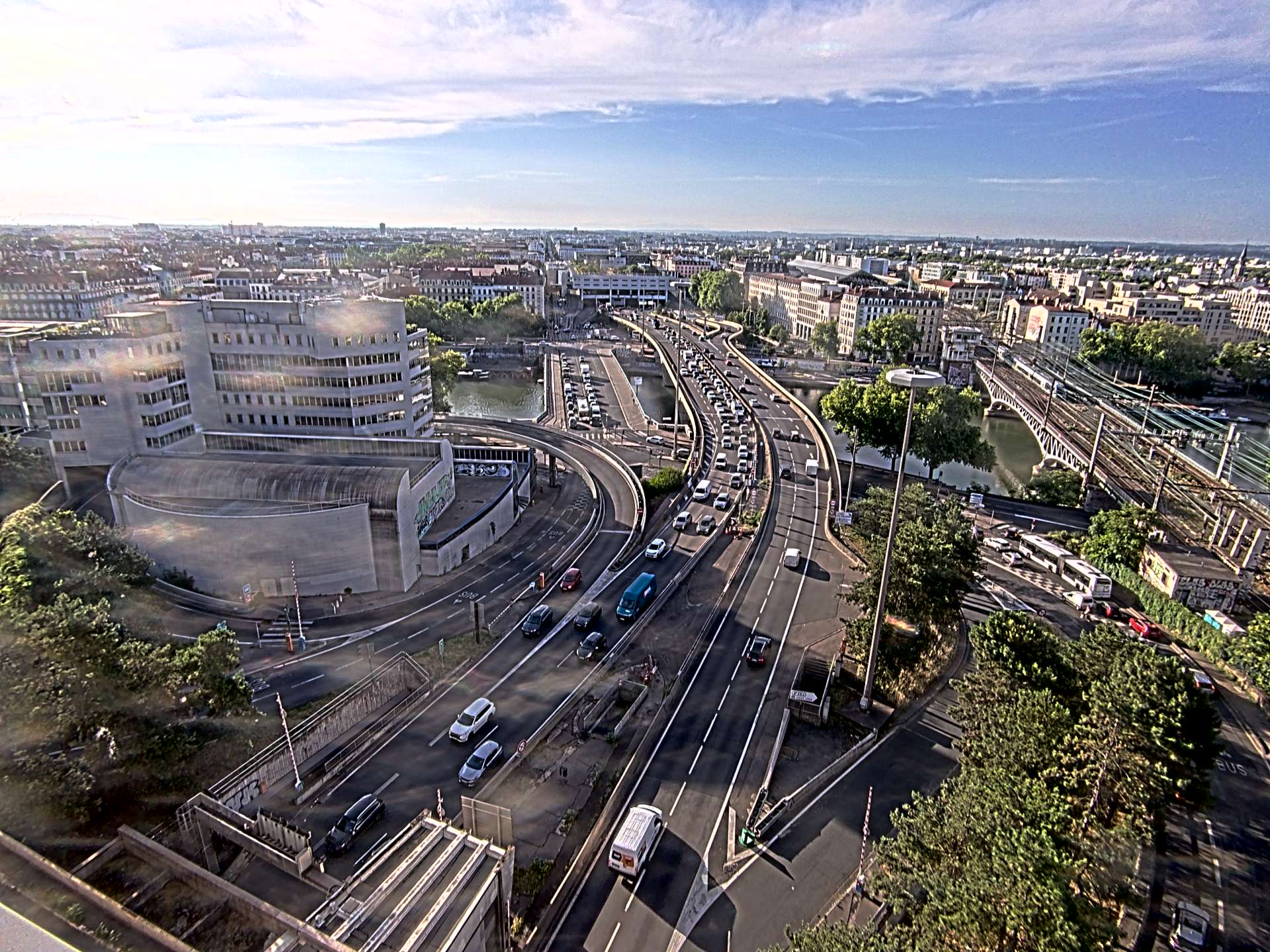 Caméra autoroute à Lyon Perrache à l'entrée Sud du Tunnel sous Fourvière, en direction de Marseille
