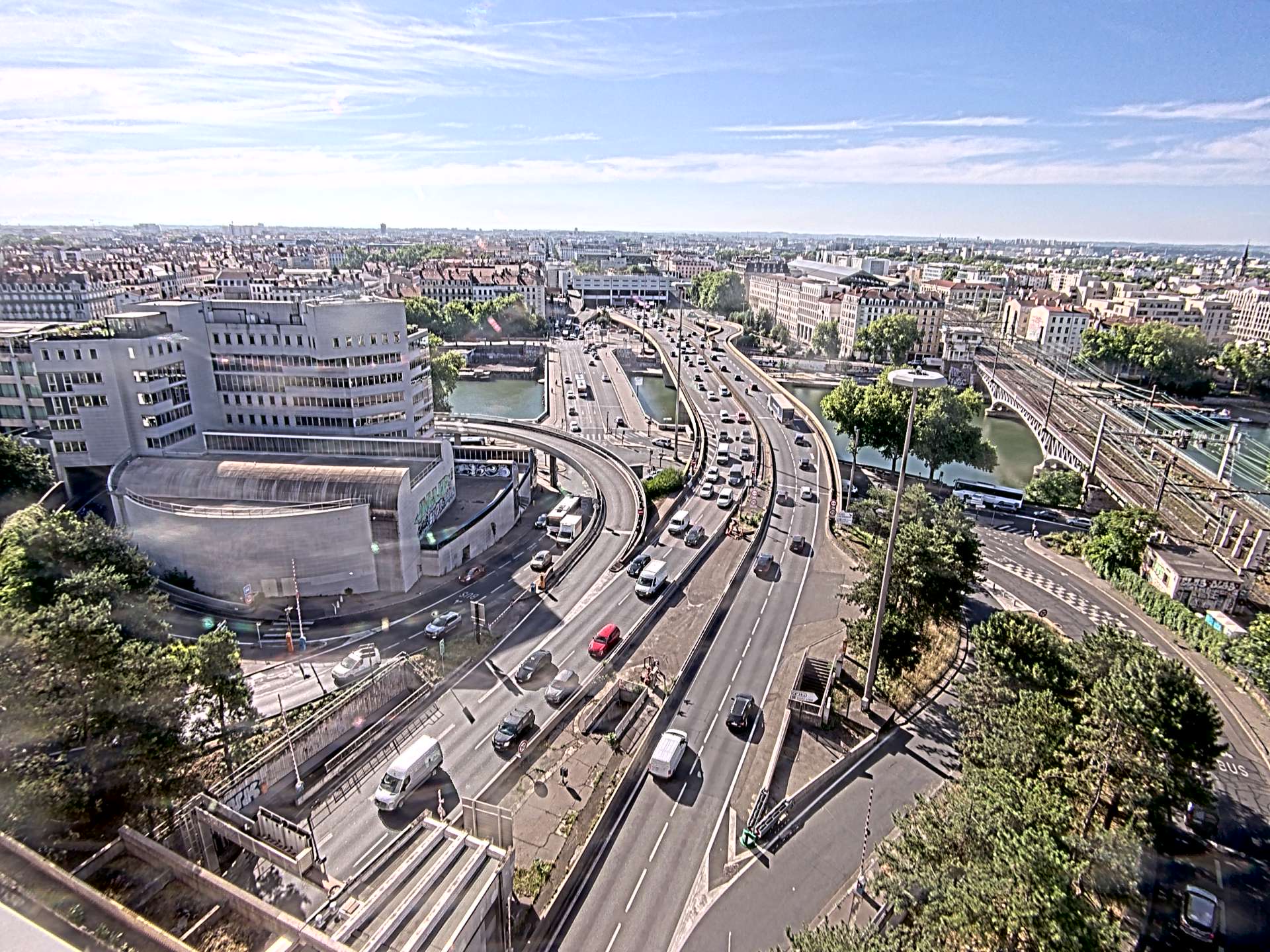 Caméra autoroute à Lyon Perrache à l'entrée Sud du Tunnel sous Fourvière, en direction de Marseille