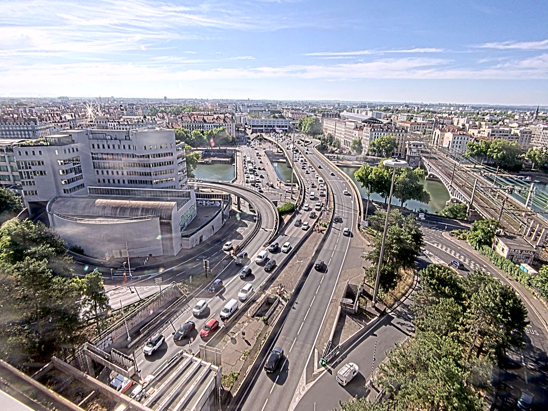 Caméra autoroute à Lyon Perrache à l'entrée Sud du Tunnel sous Fourvière, en direction de Marseille