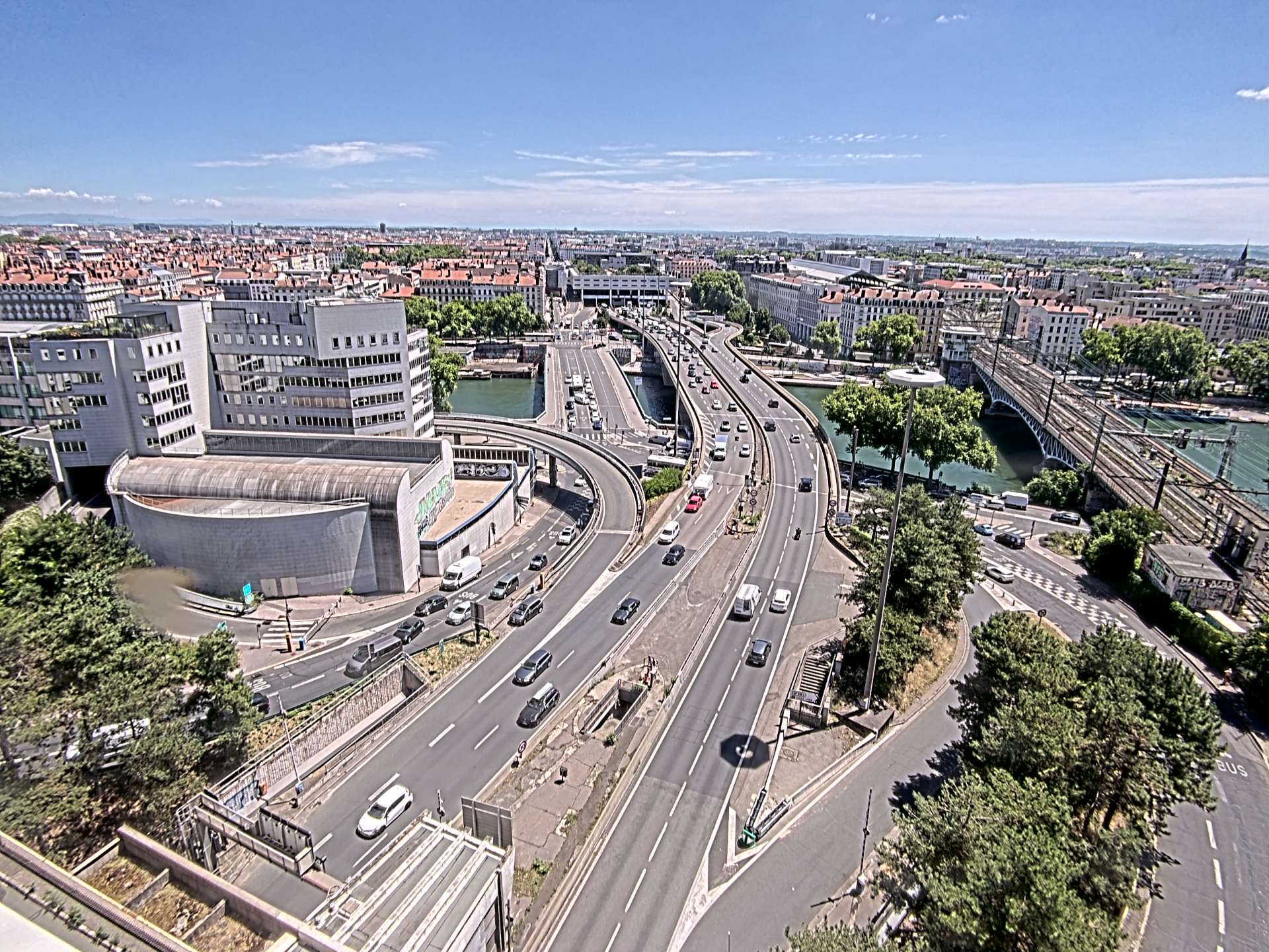 Caméra autoroute à Lyon Perrache à l'entrée Sud du Tunnel sous Fourvière, en direction de Marseille