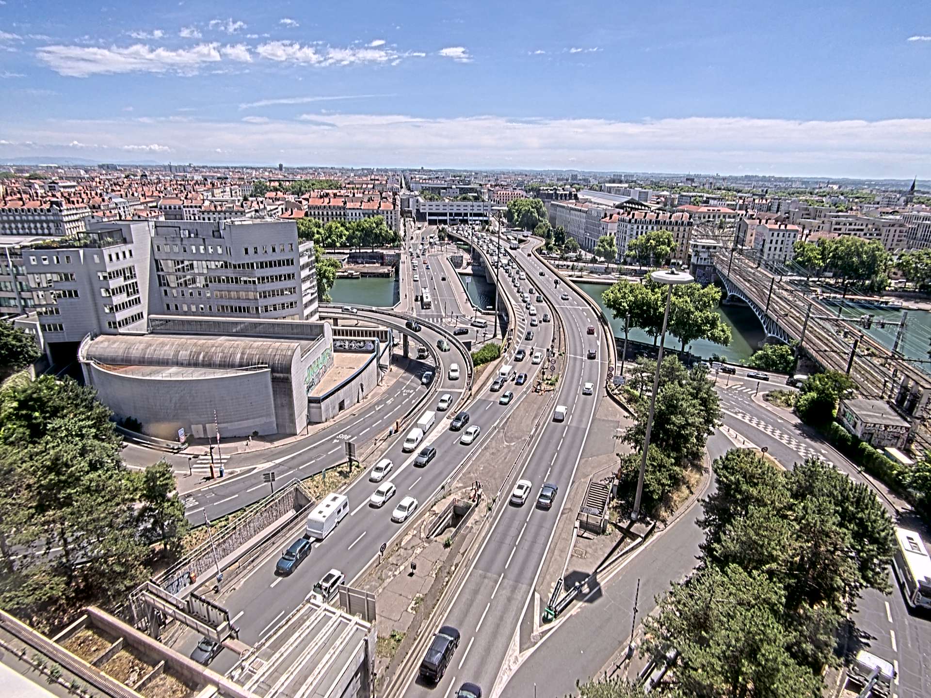Caméra autoroute à Lyon Perrache à l'entrée Sud du Tunnel sous Fourvière, en direction de Marseille