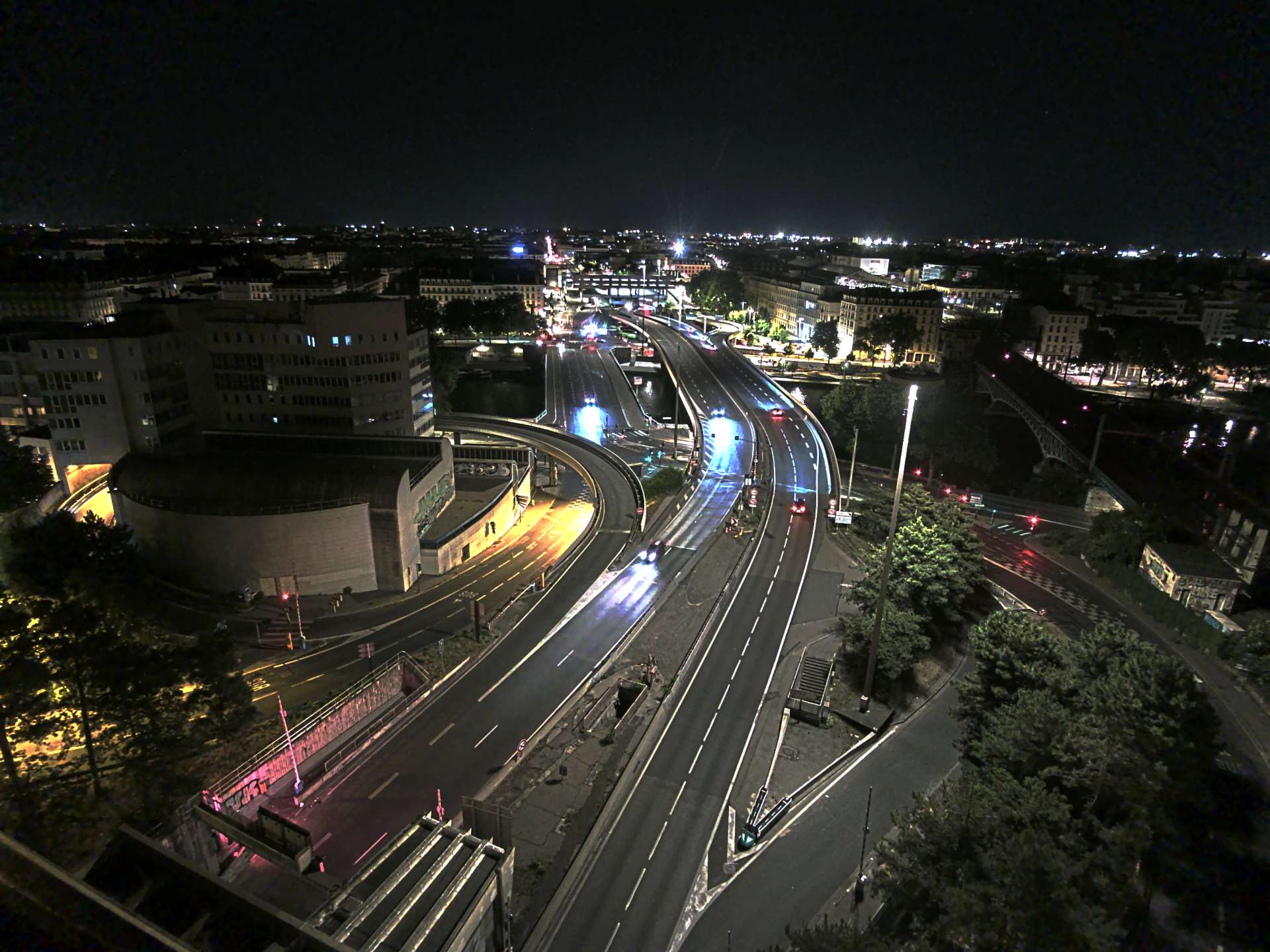 Caméra autoroute à Lyon Perrache à l'entrée Sud du Tunnel sous Fourvière, en direction de Marseille