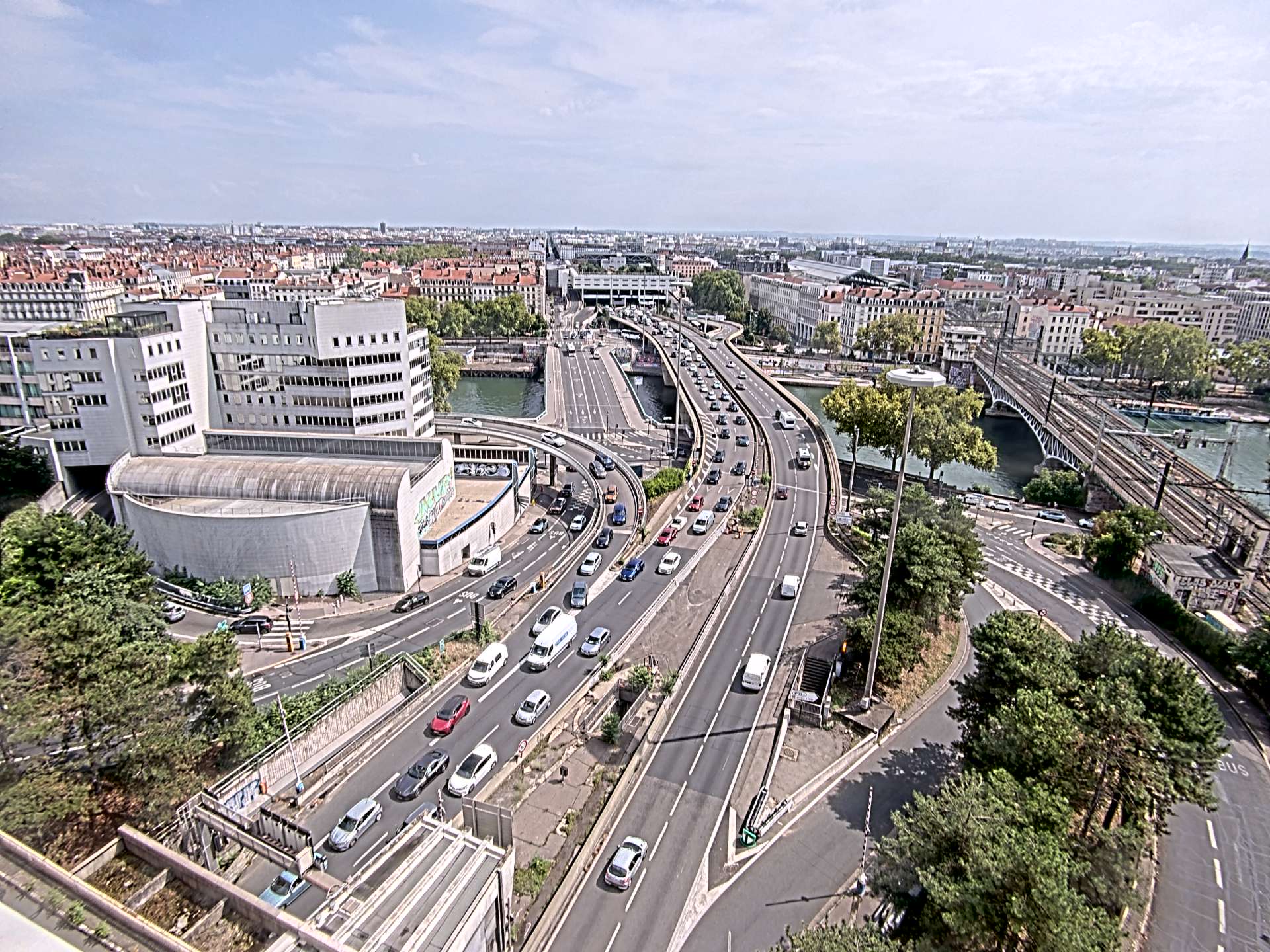 Caméra autoroute à Lyon Perrache à l'entrée Sud du Tunnel sous Fourvière, en direction de Marseille