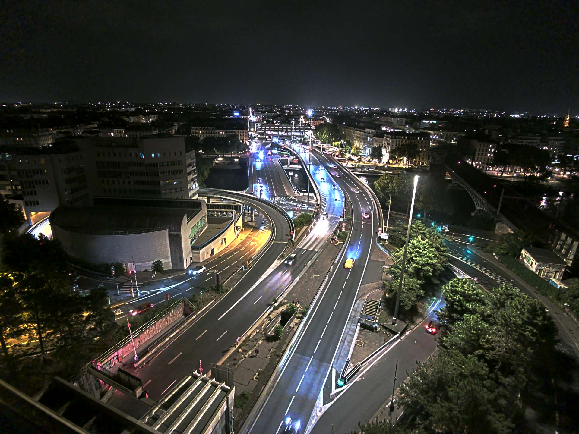Caméra autoroute à Lyon Perrache à l'entrée Sud du Tunnel sous Fourvière, en direction de Marseille