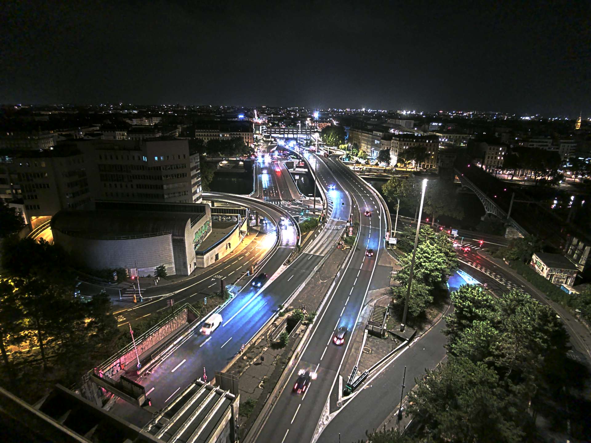 Caméra autoroute à Lyon Perrache à l'entrée Sud du Tunnel sous Fourvière, en direction de Marseille